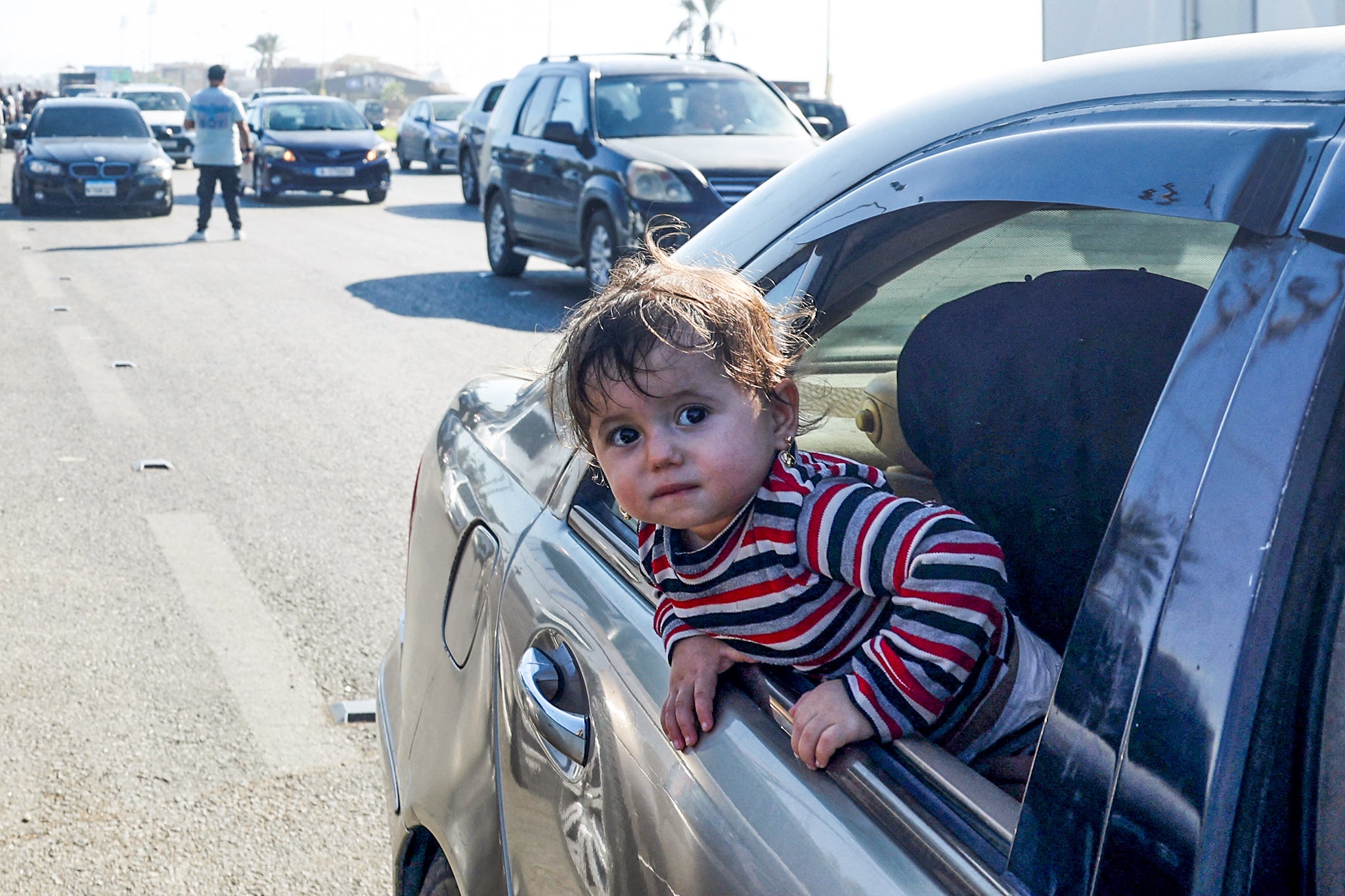 Children were forced to sleep in cars after fleeing their homes, UNICEF said