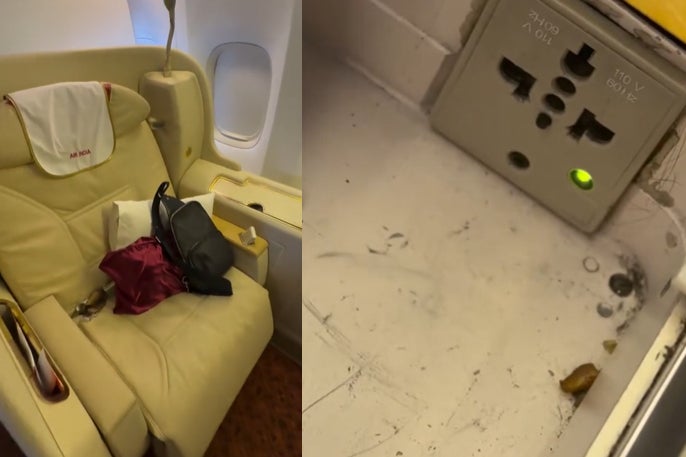 Entrepreneur Anip Patel revealed ‘gross’ surroudings within his plane seat