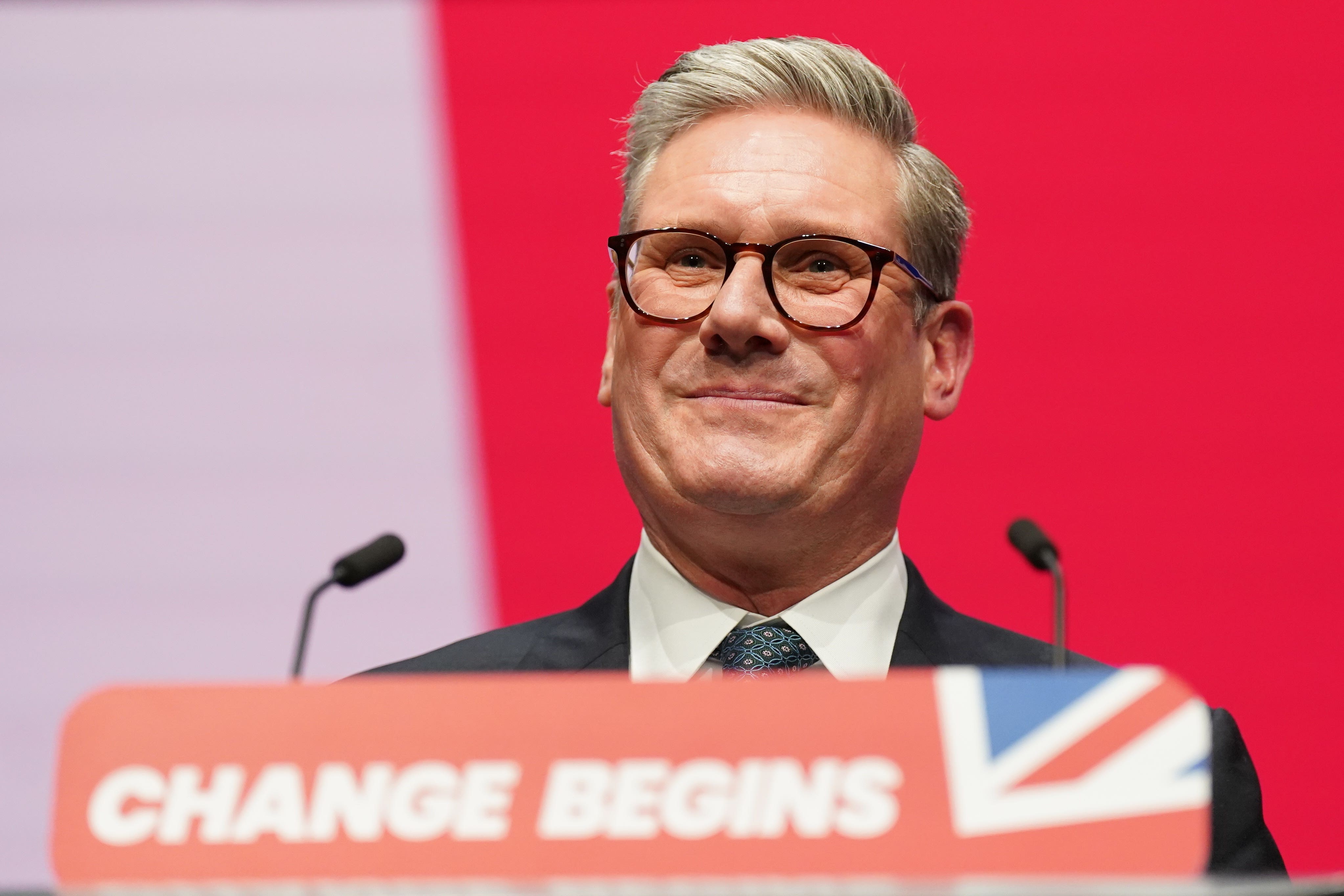 Prime Minister Sir Keir Starmer delivers his keynote speech during the Labour Party Conference