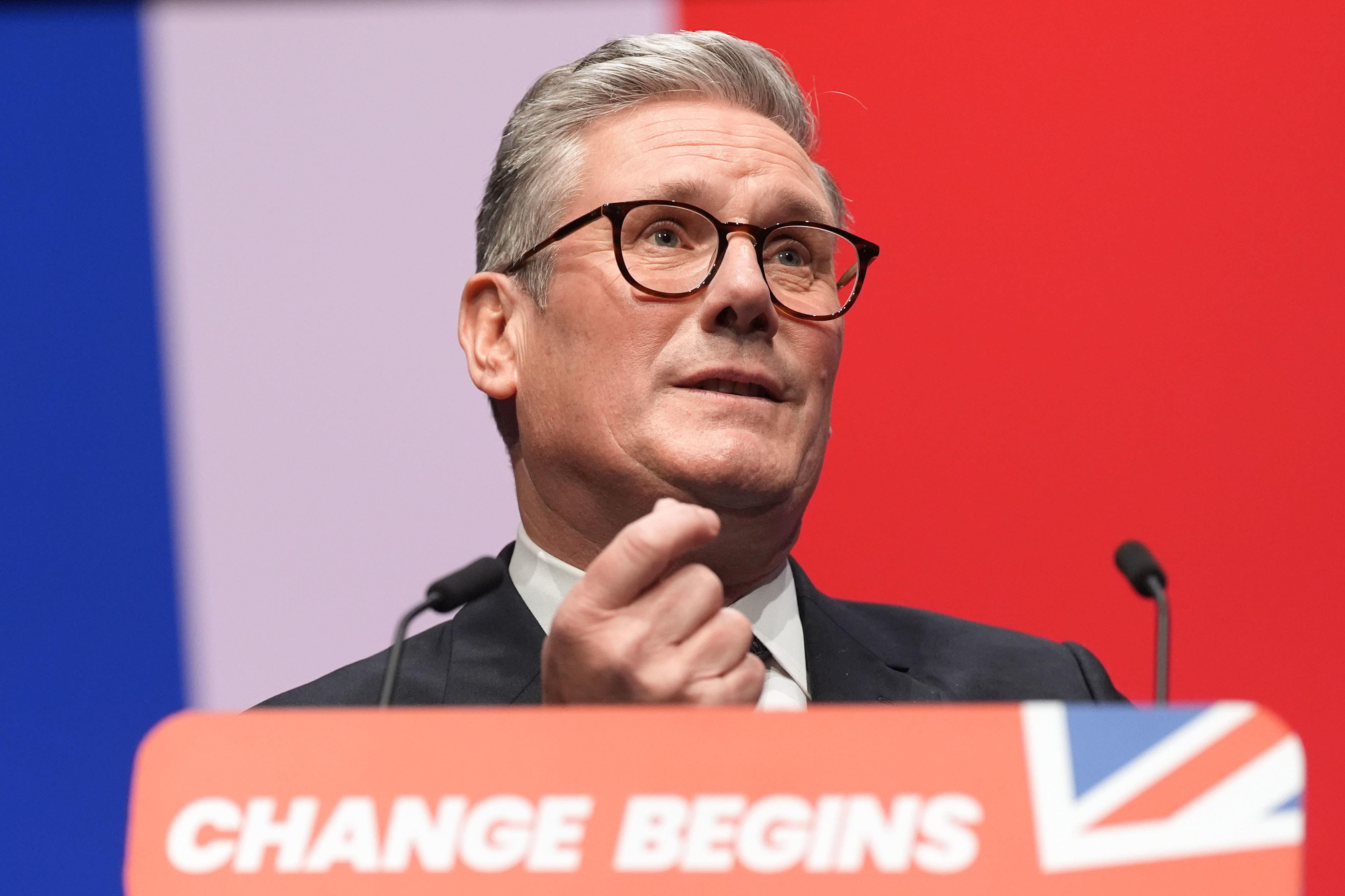 Prime Minister Sir Keir Starmer delivers his keynote speech during the Labour Party Conference at the ACC Liverpool (Stefan Rousseau/PA)