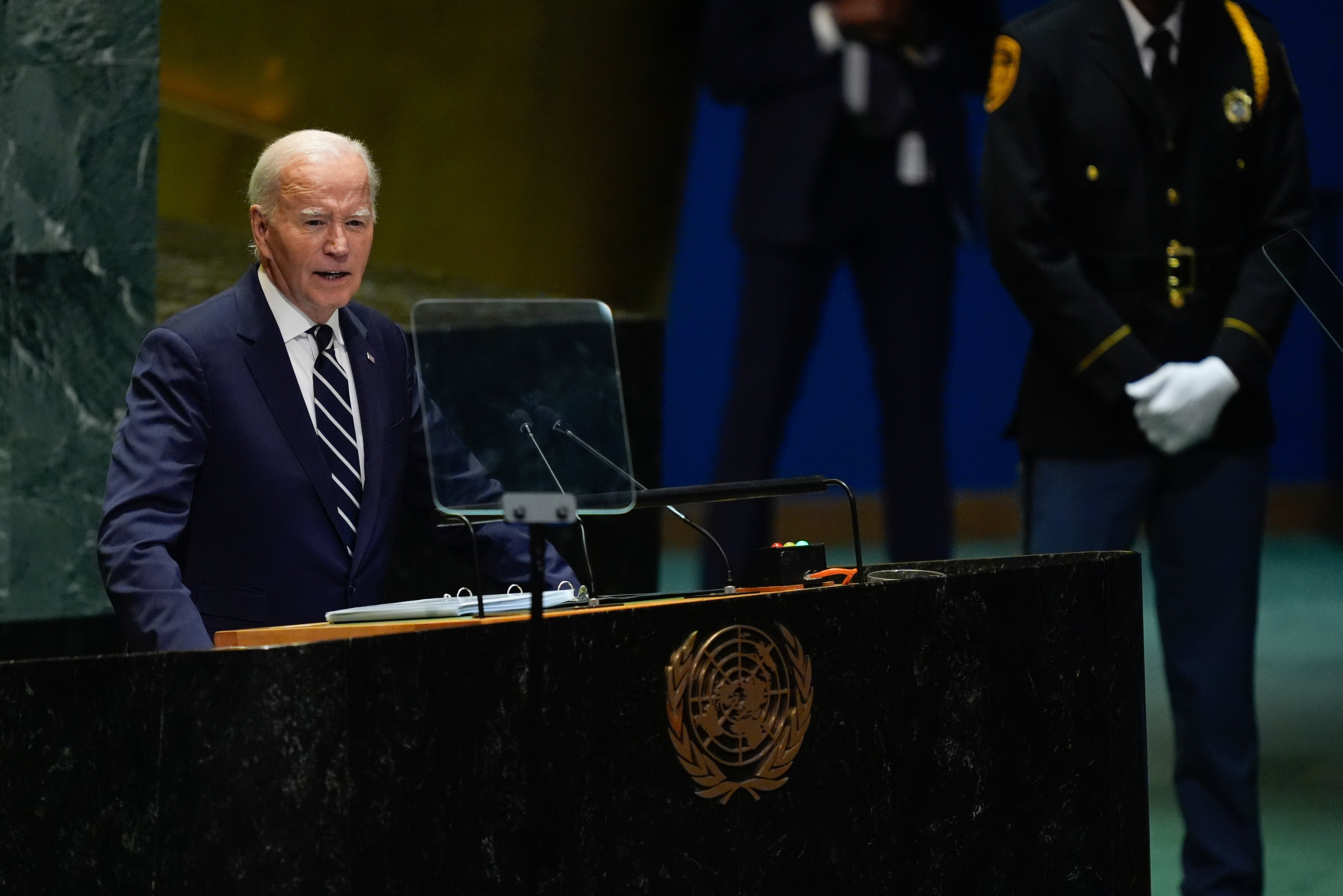 President Joe Biden addresses the 79th session of the United Nations General Assembly on Tuesday