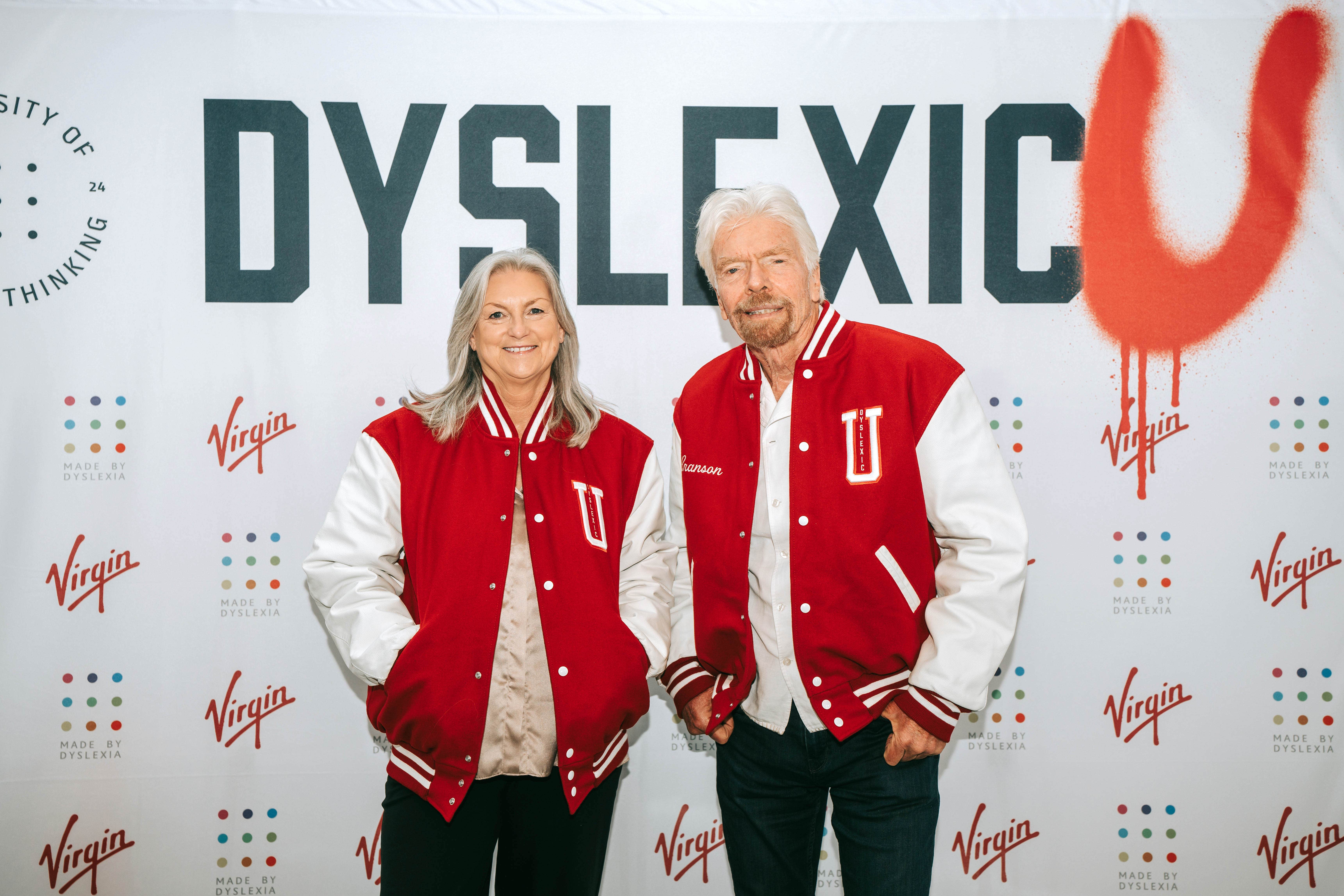 Sir Richard Branson and Kate Griggs, of Made by Dyslexia, launch the world’s first ‘University of Dyslexic Thinking’ (Olga Fedorova/PA Media Assignments/PA)