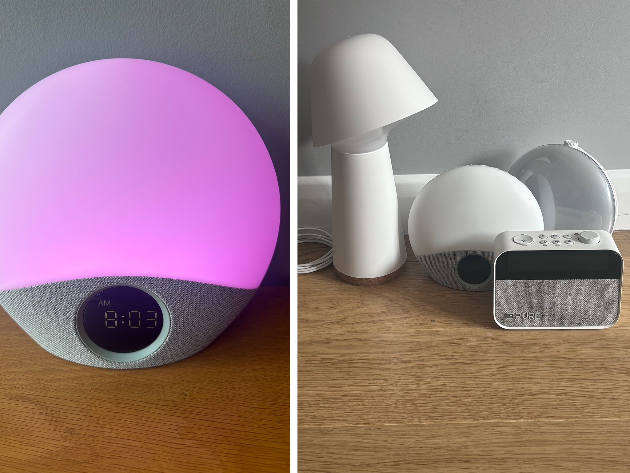 A selection of the sunrise alarm clocks we put to the test