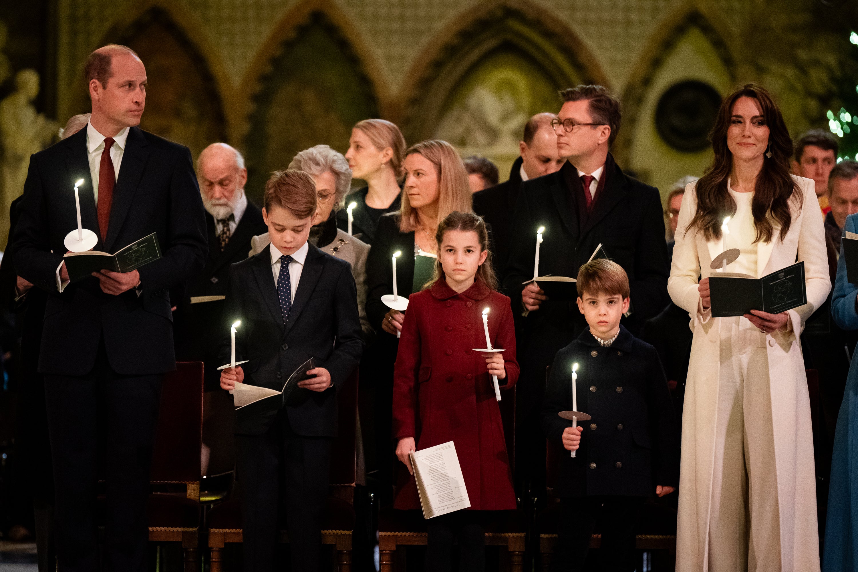 The Prince and Princess of Wales and their children at last year’s Christmas carol service organised by Kate (Aaron Chown/PA)