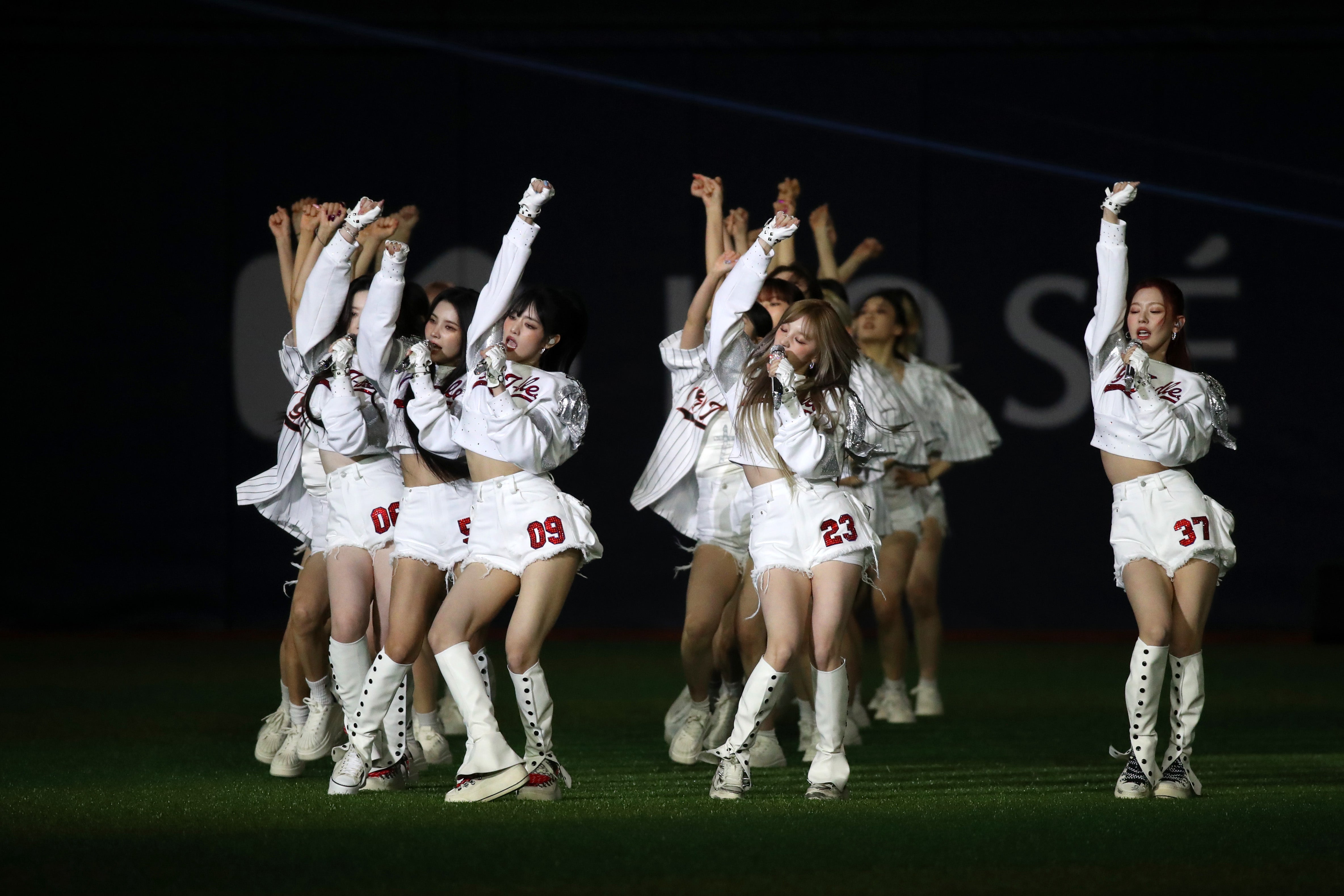 K-pop group (G)I-DLE perform before the 2024 Seoul Series game between San Diego Padres and Los Angeles Dodgers