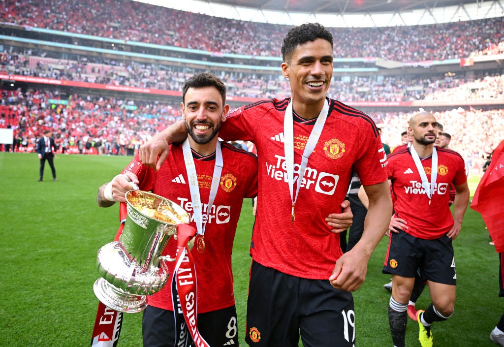 Varane won the FA Cup on his final appearance for Manchester United, beating Man City in the final