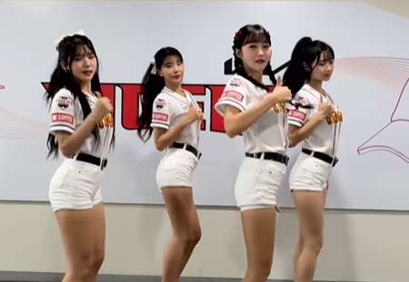 Kia Tigers cheerleaders do the Pikki Pikki dance