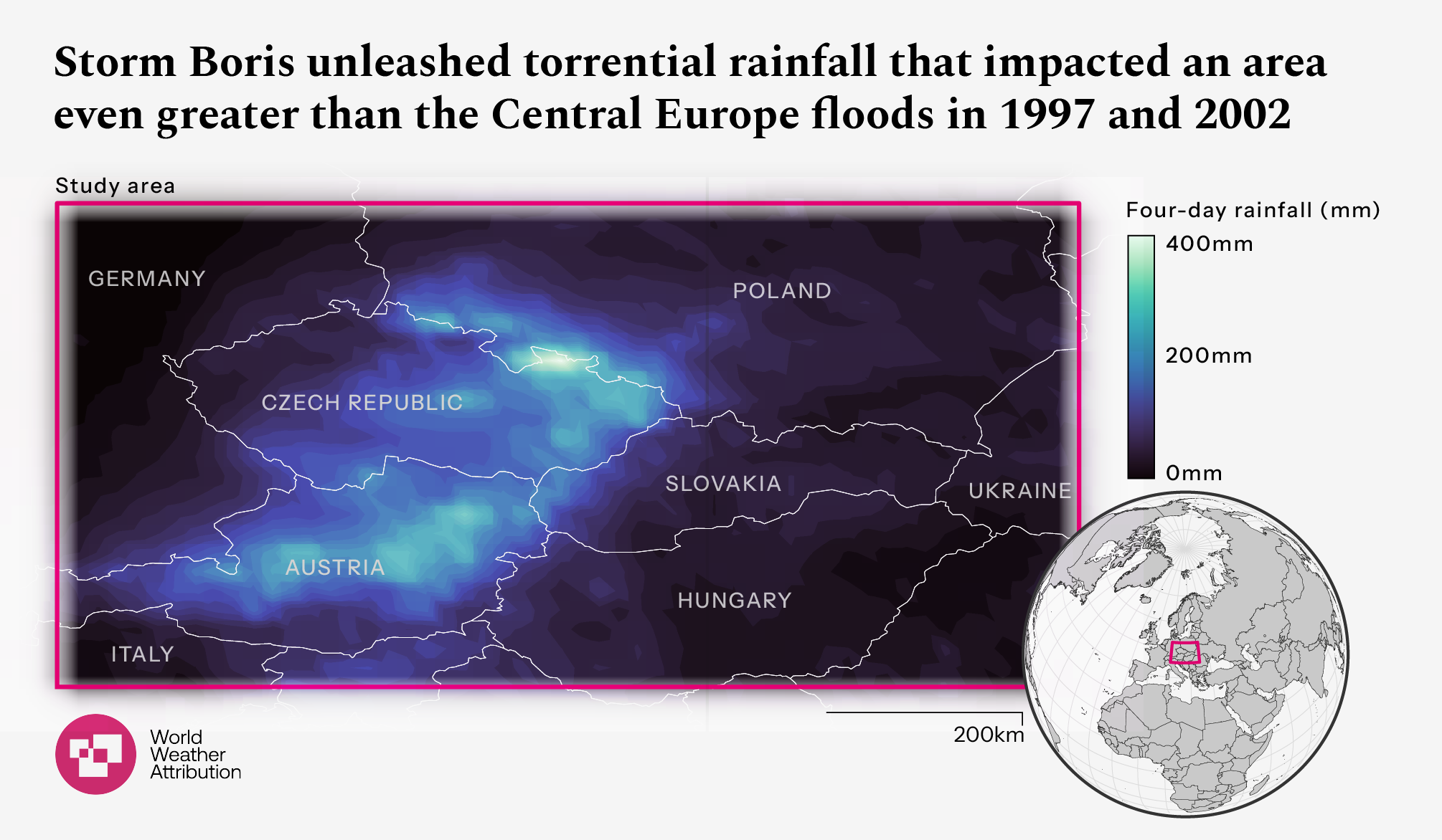 Map shows flooding from Boris impacted a greater area than flooding in 1997 and 2002