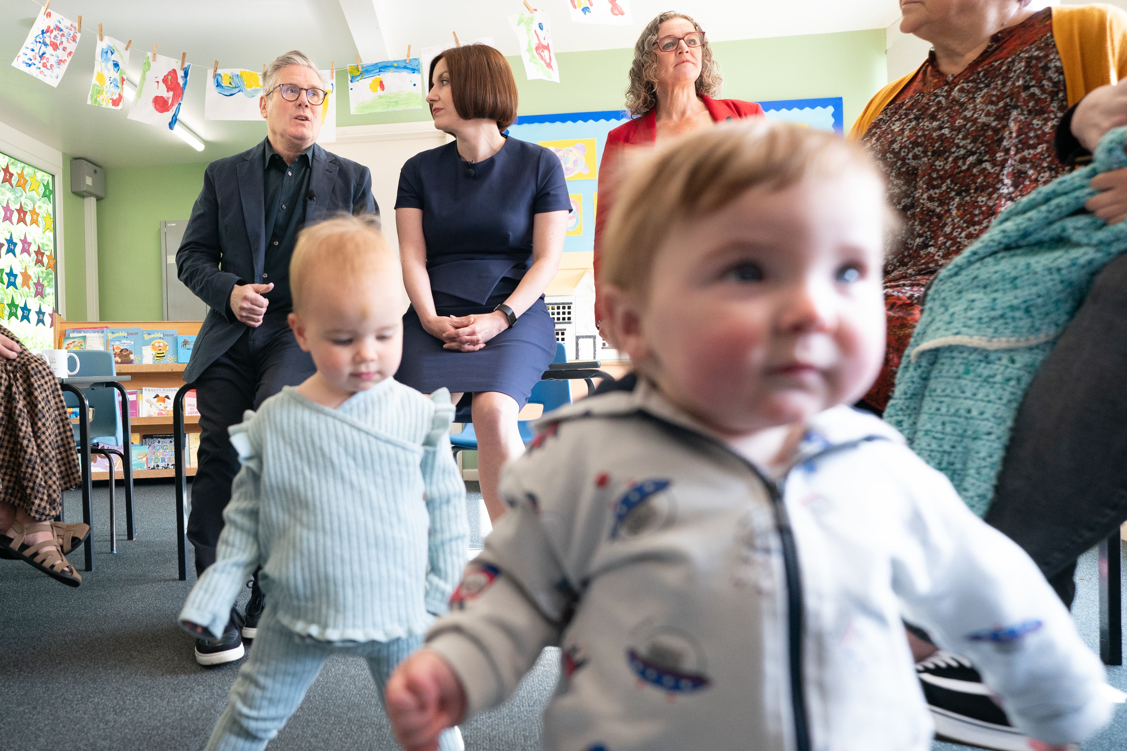 Sir Keir Starmer and Bridget Phillipson during a visit to nursery school, in Nuneaton, Warwickshire, earlier this year (Stefan Rousseau/PA)