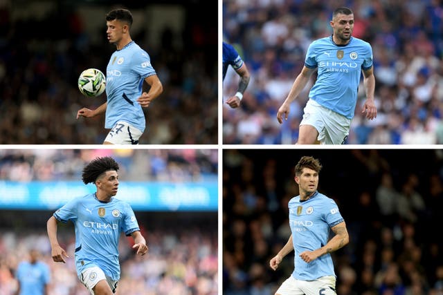 <p>Clockwise from top-left: Matheus Nunes, Mateo Kovacic, John Stones and Rico Lewis</p>