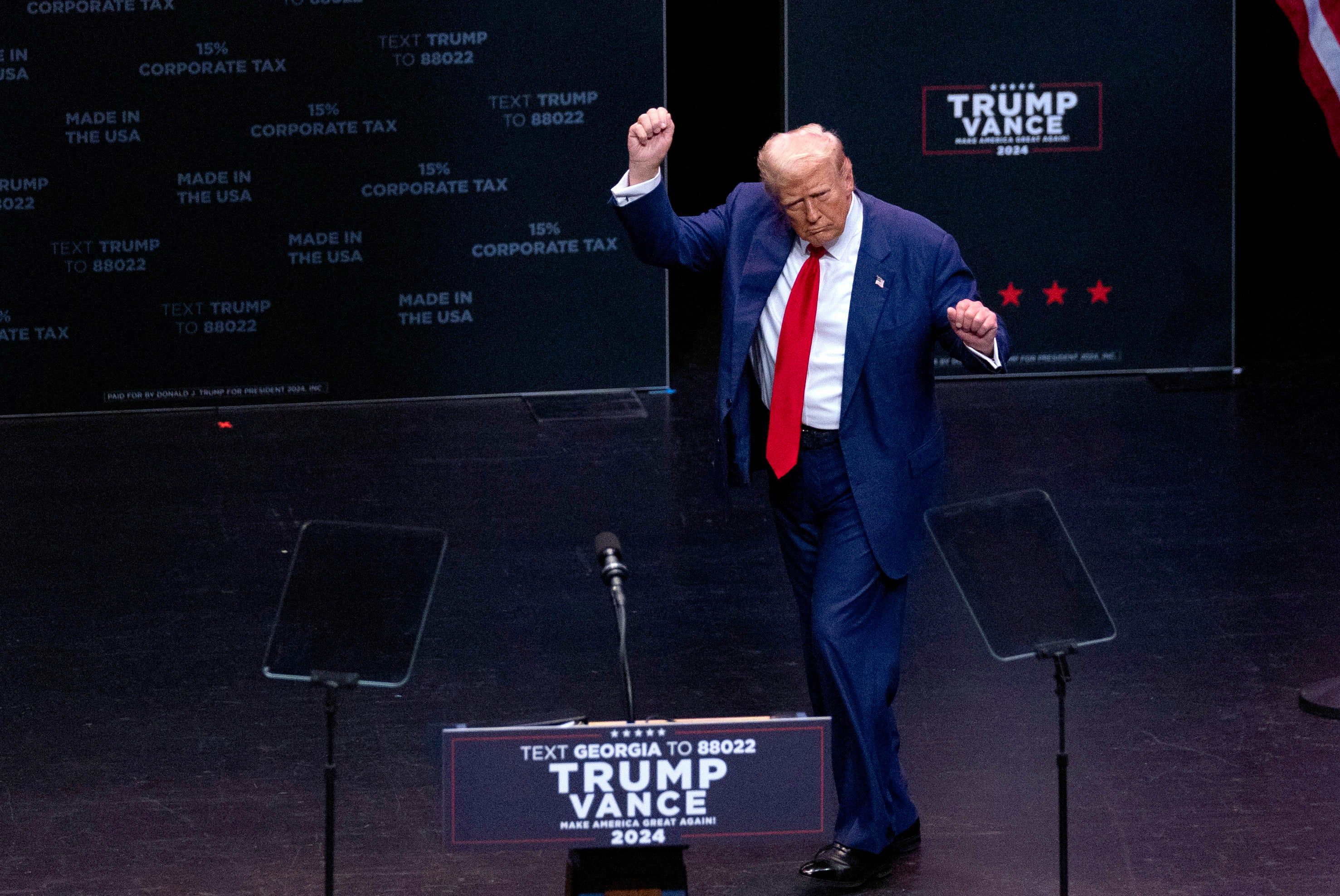 Donald Trump criticized Kamala Harris at his Savannah rally speech on Monday