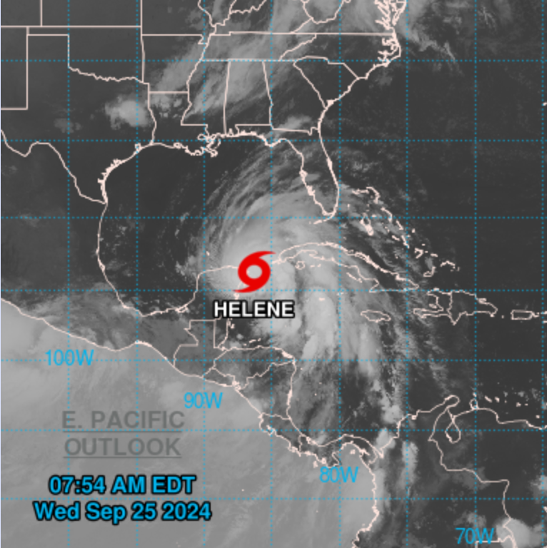 Tropical Storm Helene is hurtling towards Florida’s Gulf Coast, latest satellite images show