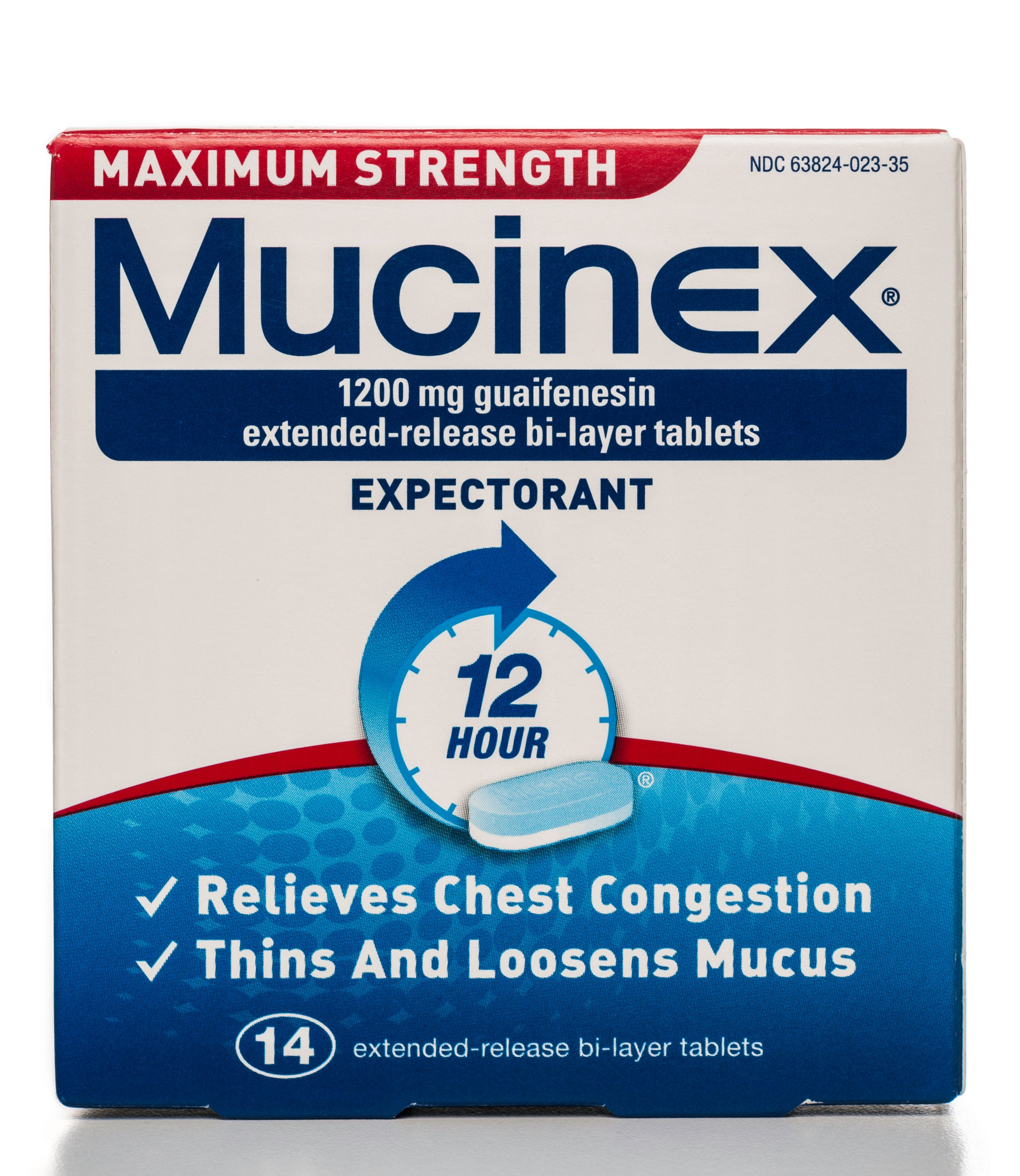 Mucinex contains guaifenesin, which is used to clear mucus and phlegm