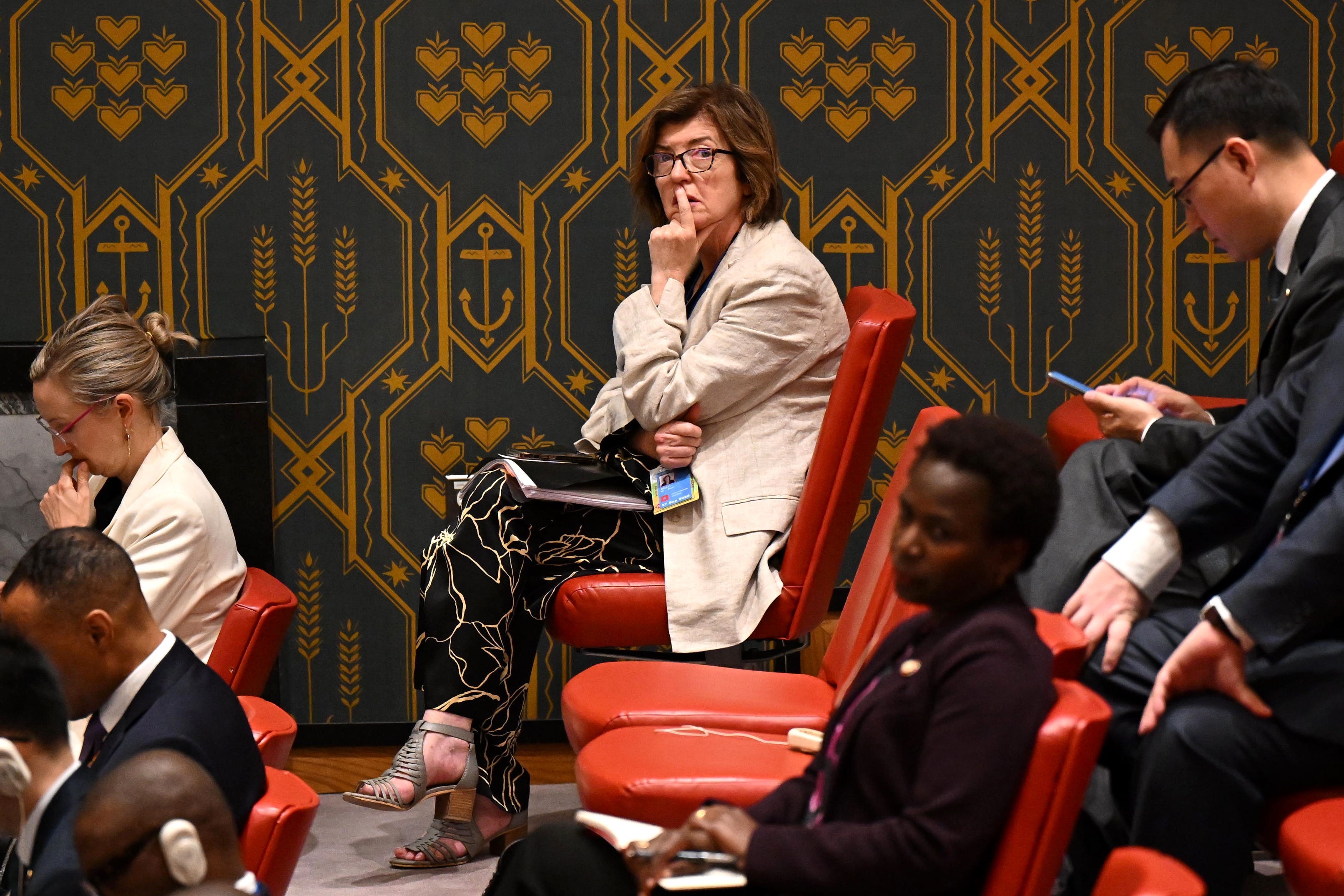 Downing Street chief of staff Sue Gray at the 79th UN General Assembly on Wednesday, where Sir Keir Starmer addressed world leaders (Leon Neal/PA)