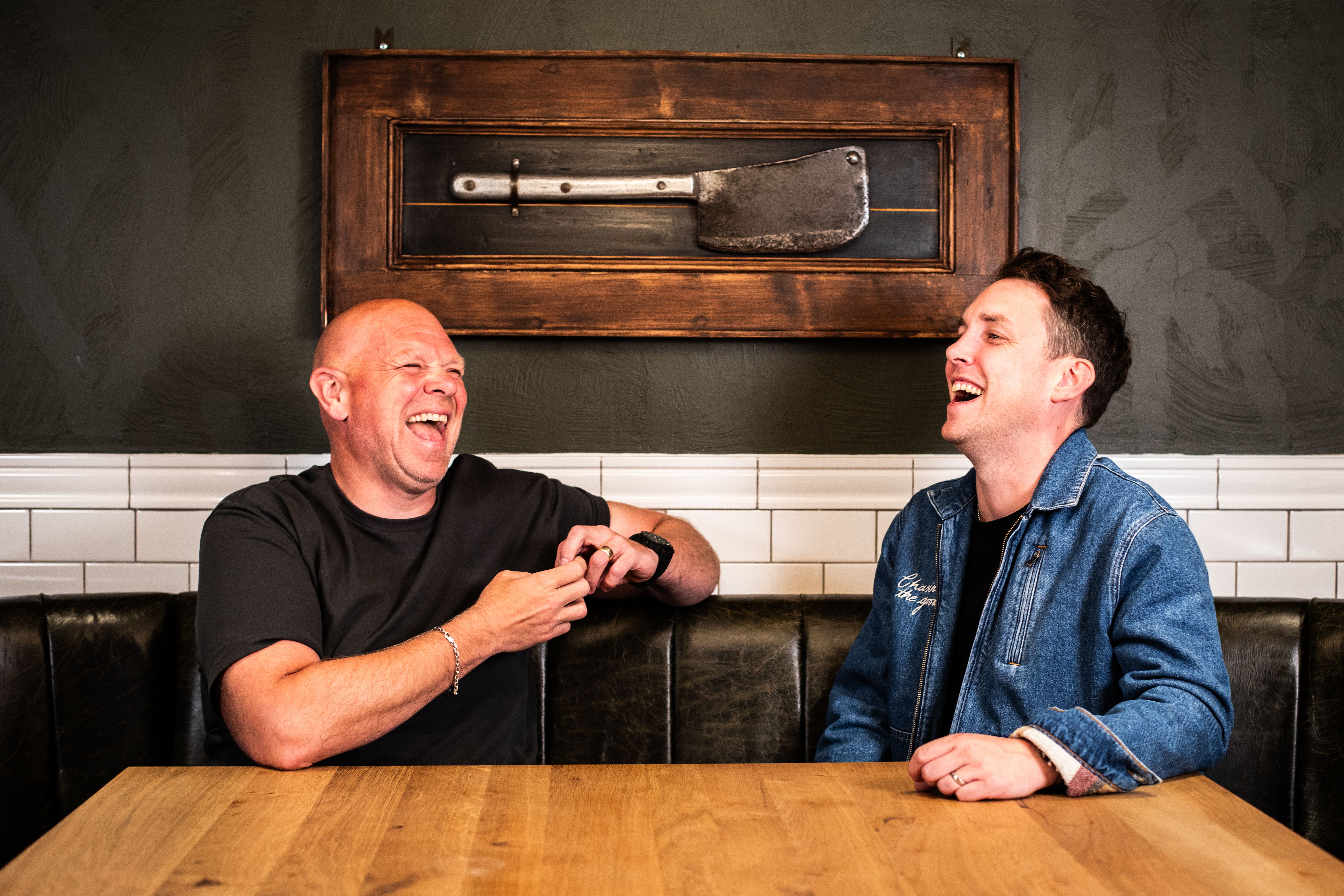 Proper Tasty Pub Quiz is hosted by two Michelin star chef Tom Kerridge and broadcaster Chris Stark. (M&S Gastropub/PA)