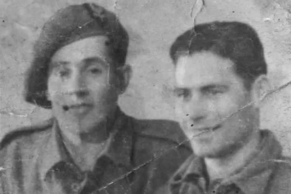 Angel Camarena, left, and Francisco Geronimo shortly after joining the SAS and arriving in Britain