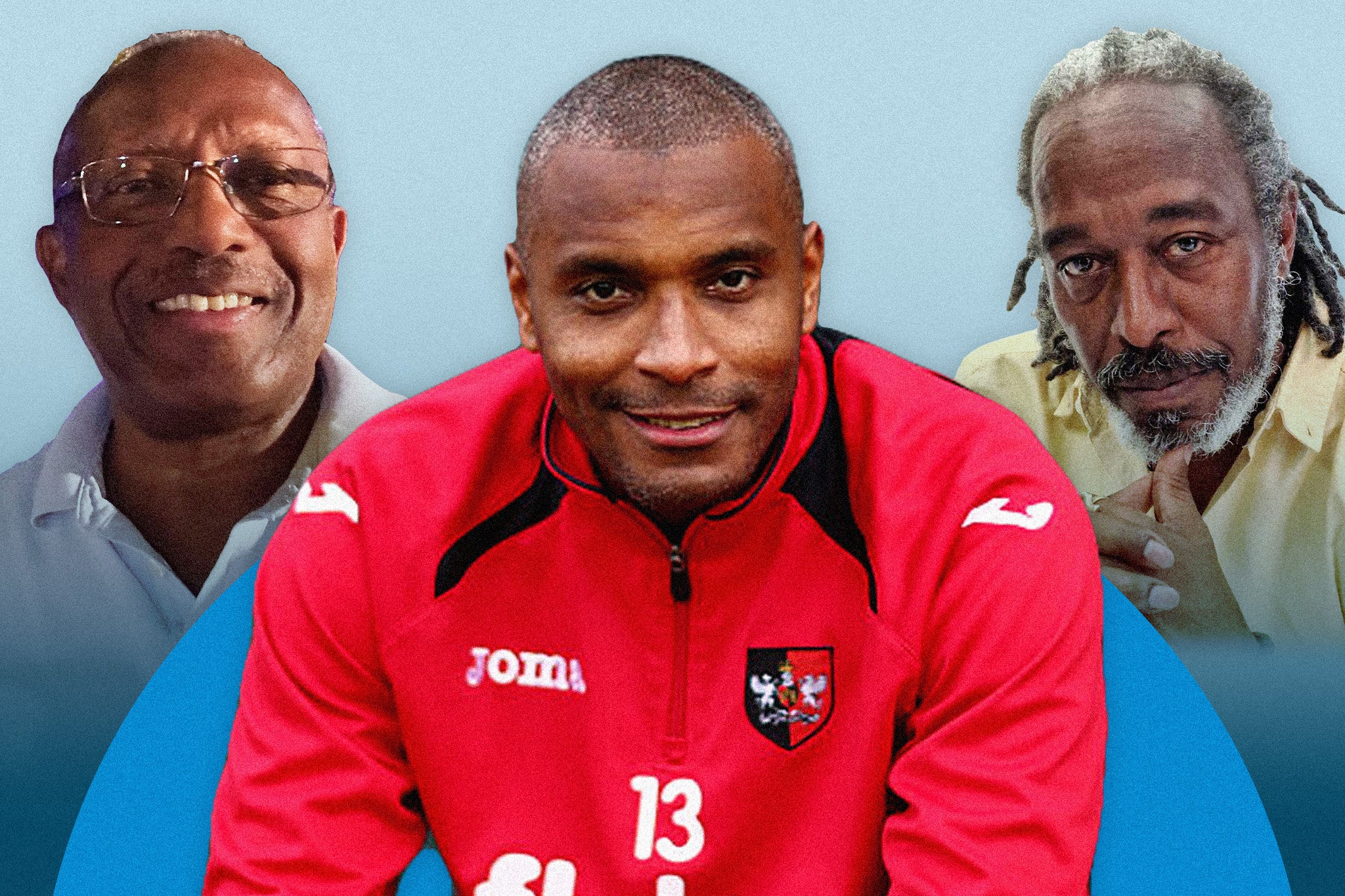 Clem Burford, left, Clinton Morrison, centre, and Brian Quavar, right. They are all backing a new prostate cancer awareness campaign