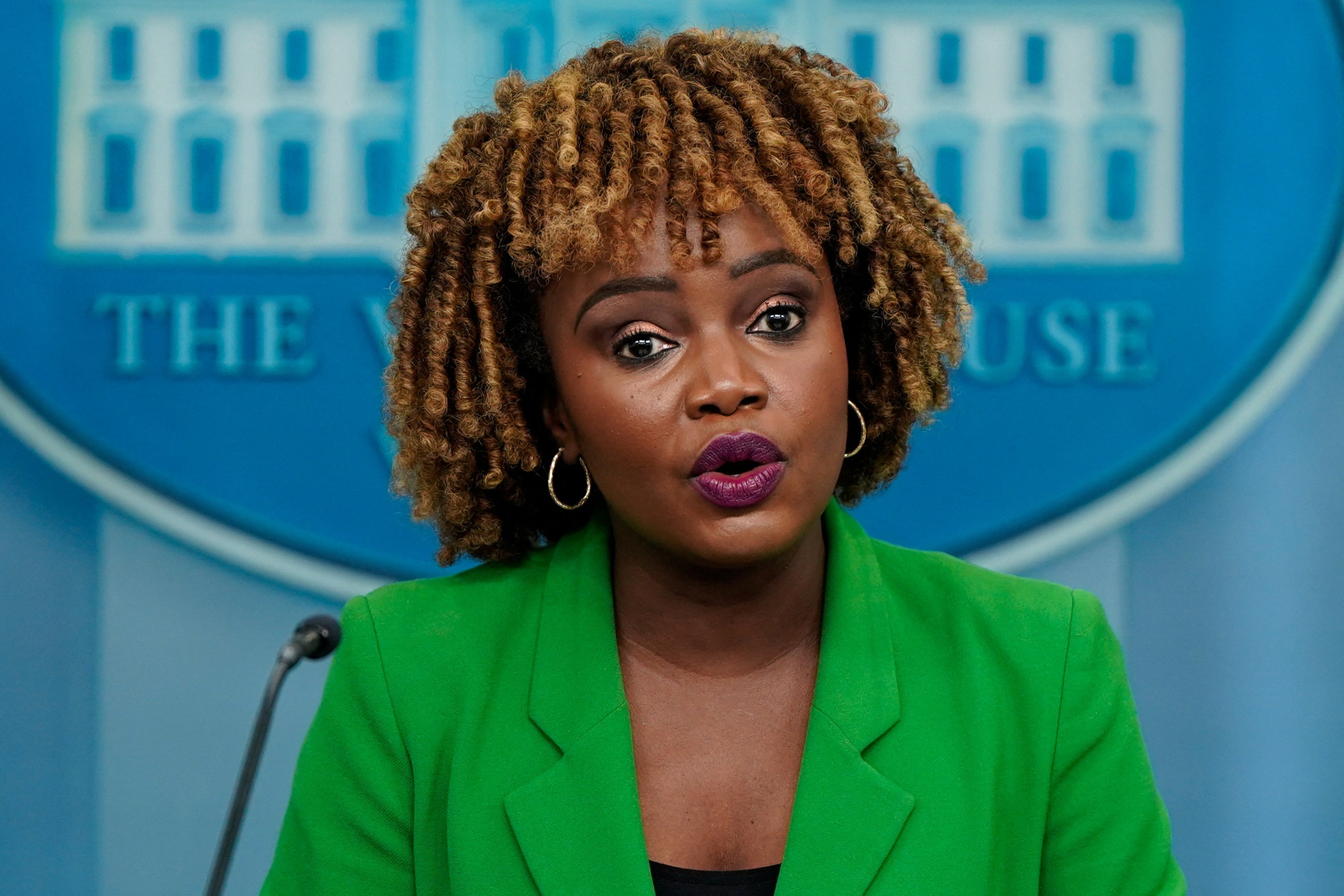 White House Press Secretary Karine Jean-Pierre holds a press briefing at the White House in Washington, U.S., September 26, 2024. REUTERS/Elizabeth Frantz