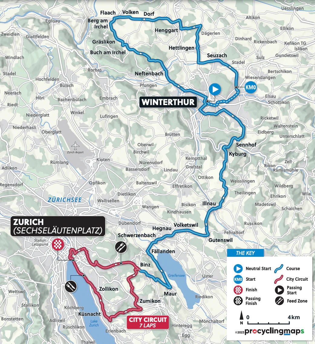 World Championships 2024: men’s elite road race map