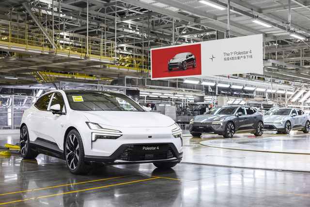 <p>The Polestar 4 production ceremony at the maker’s Hangzhou Bay production facility in China</p>