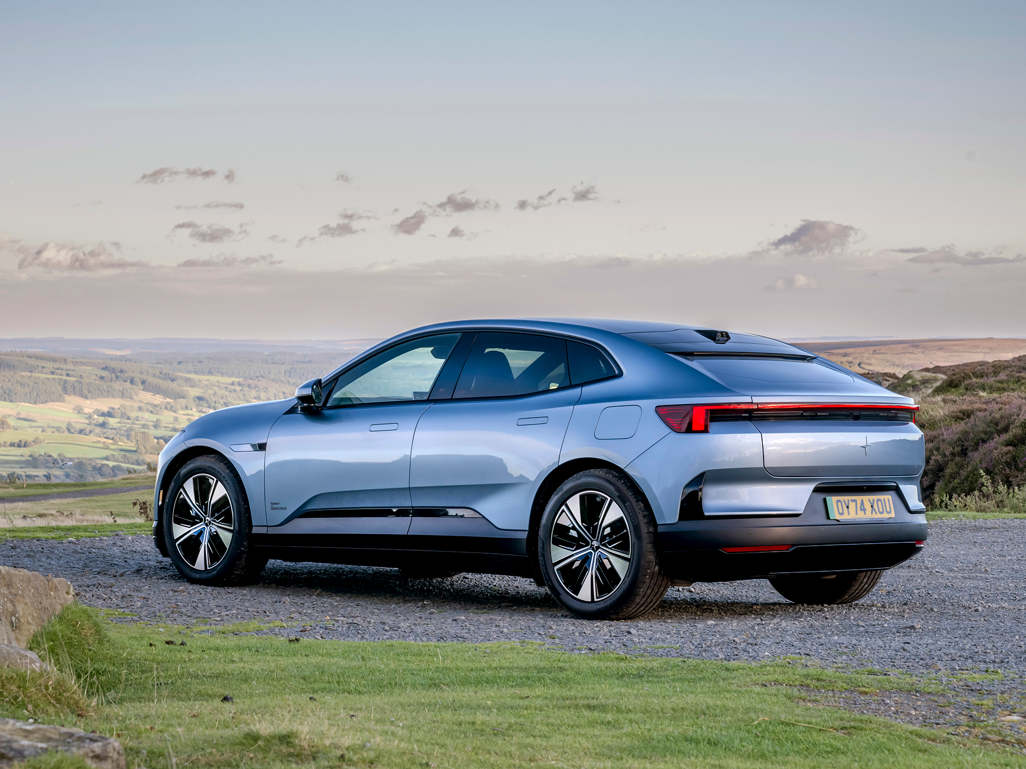 The Polestar 4 electric SUV has a distinctive coupé-like roofline.