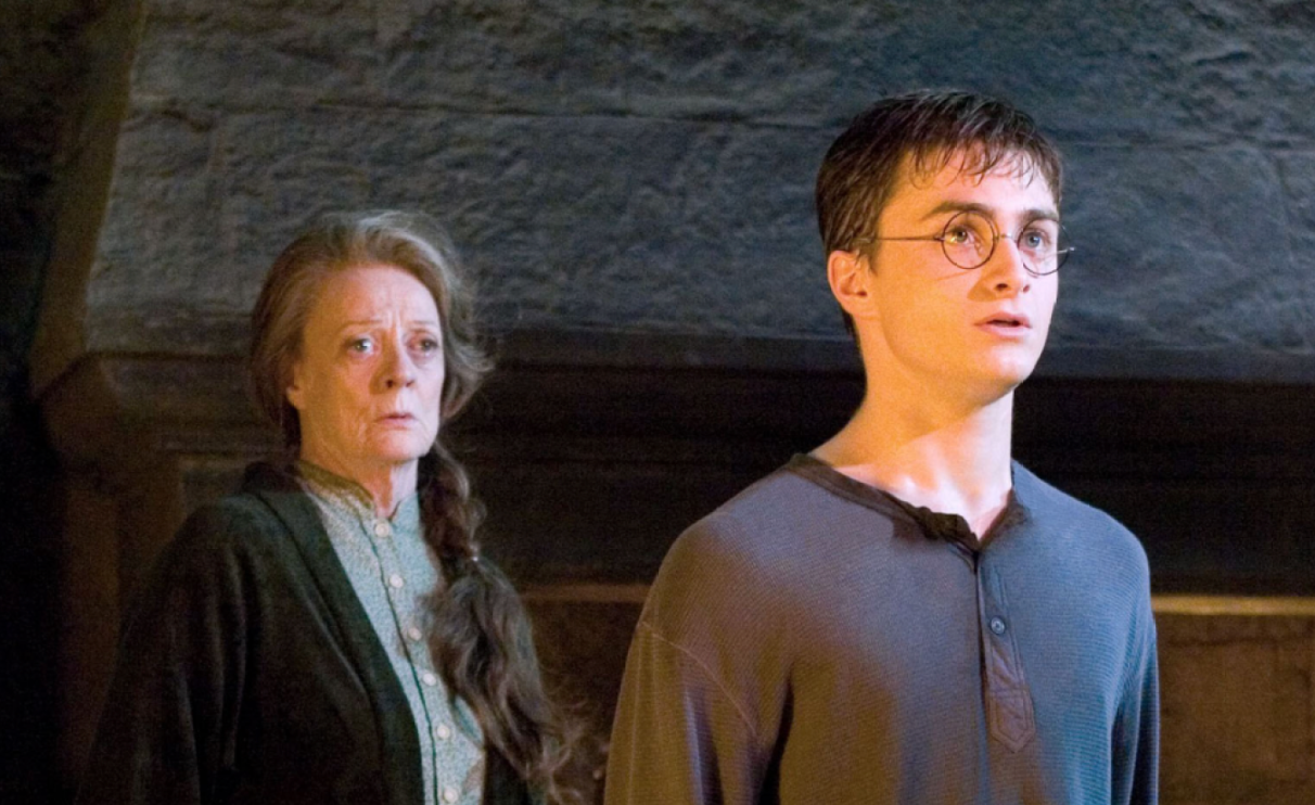 Daniel Radcliffe and Maggie Smith in Harry Potter