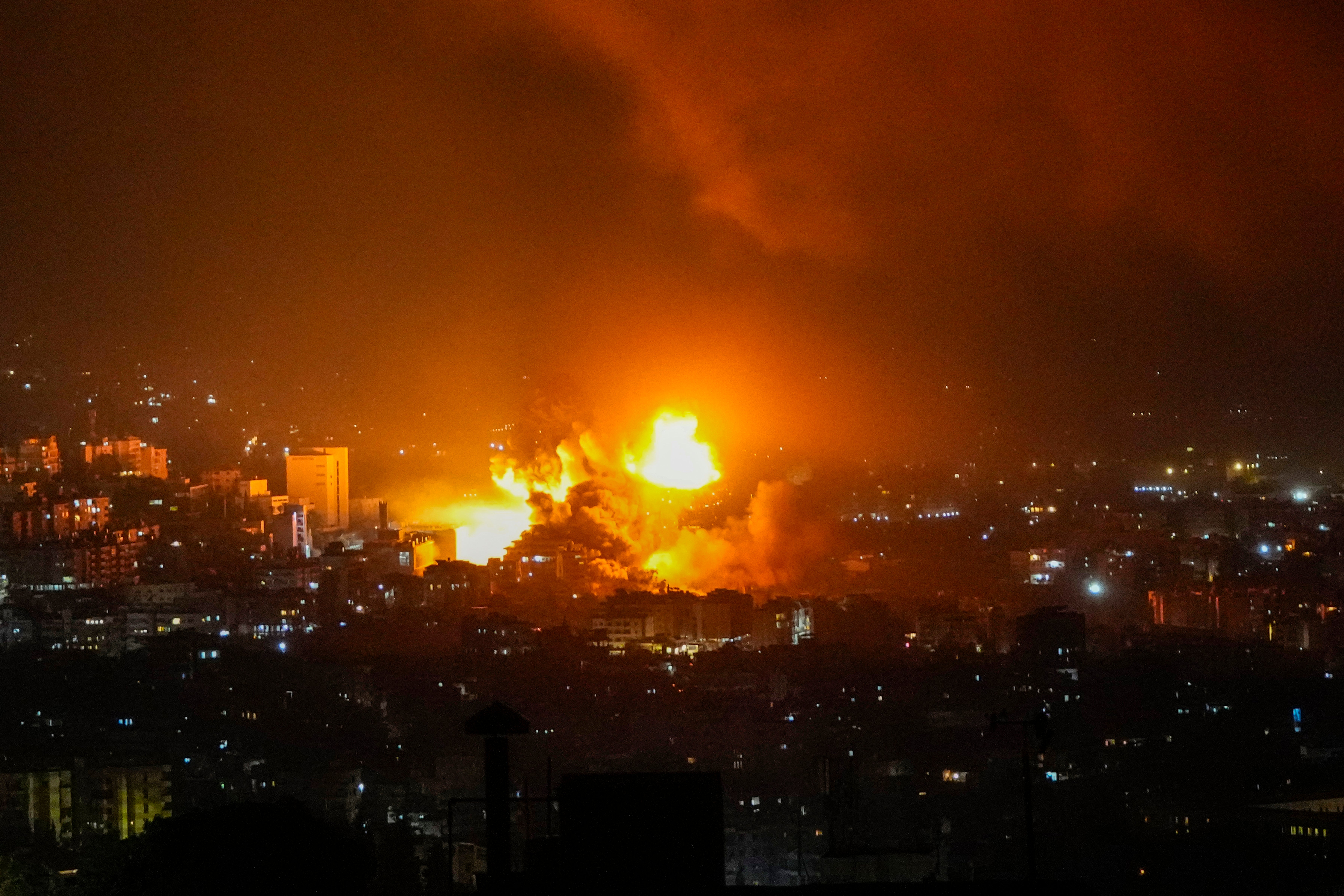 Smoke rises from Israeli airstrikes in Beirut's southern suburbs, Lebanon