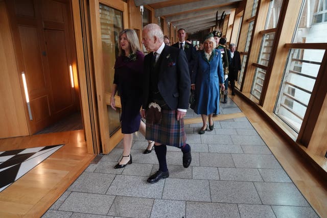 <p>The King has helped Holyrood mark 25 years of the reconvened Parliament (Andrew Milligan/PA)</p>