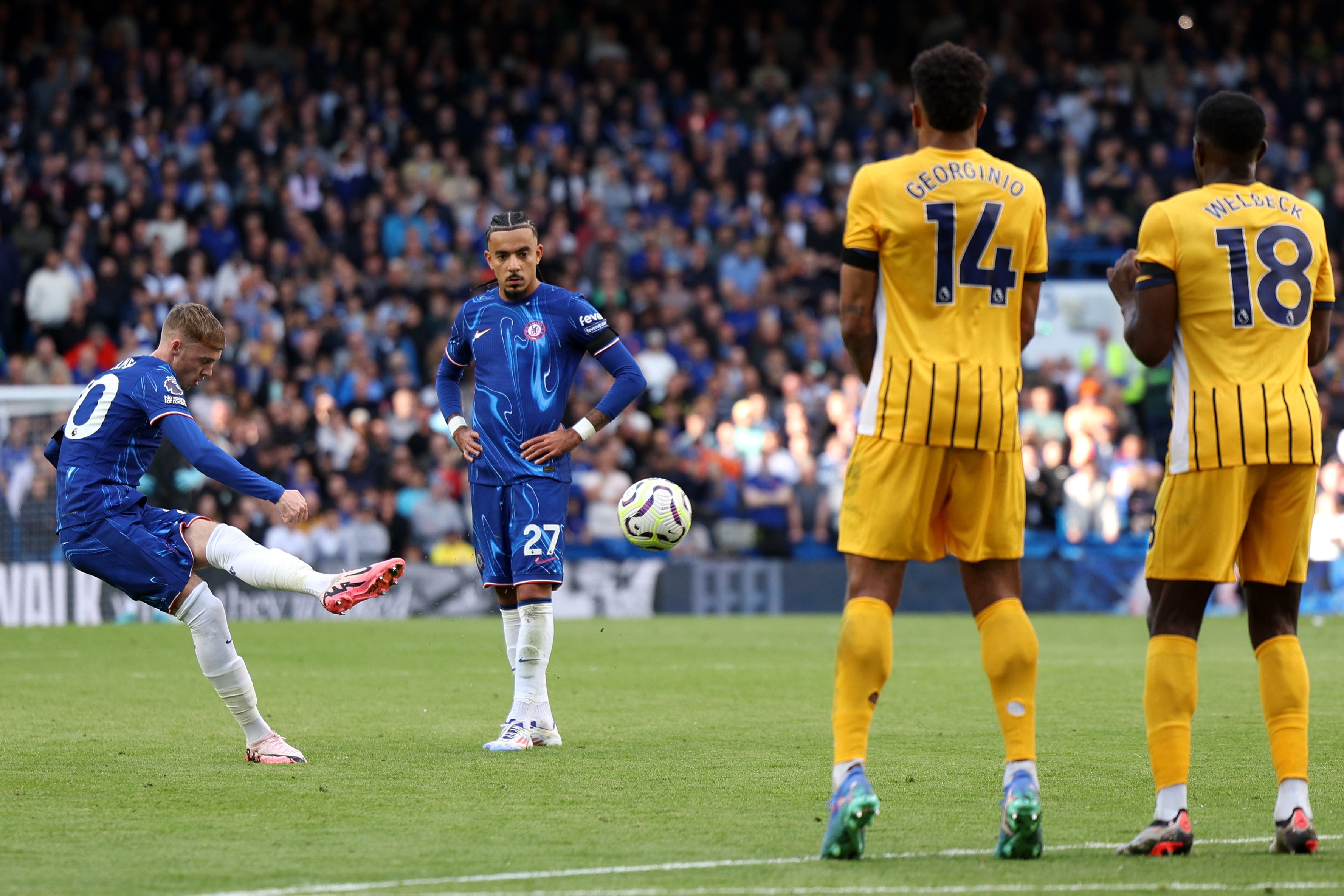 Cole Palmer scored a brilliant free kick among four first-half goals