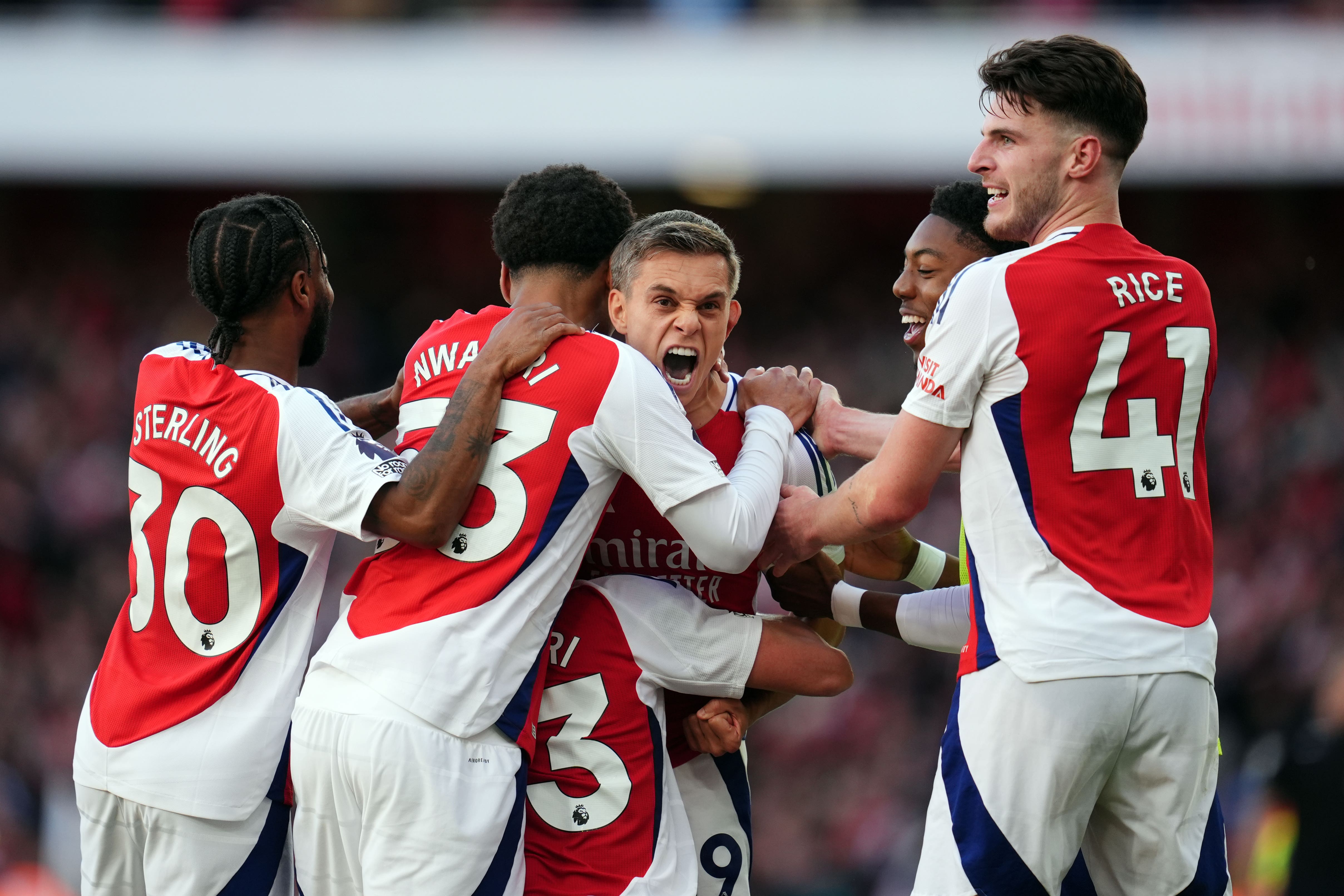 Arsenal could celebrate a dramatic late win after Trossard’s shot was deflected by Ndidi