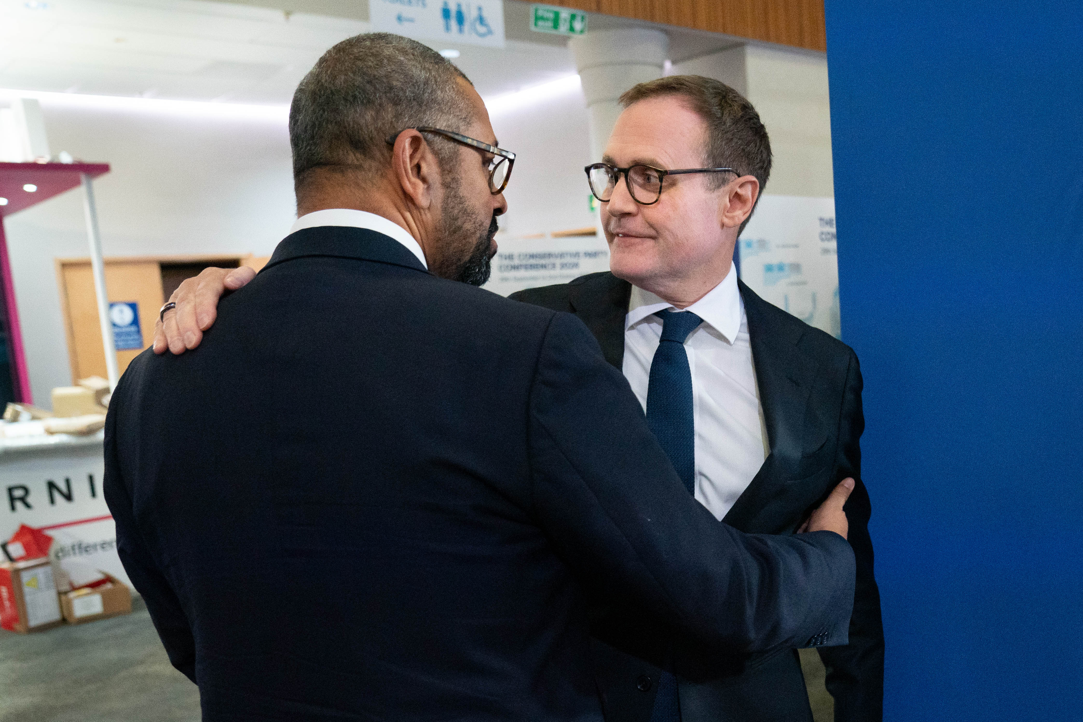 Leadership contenders James Cleverly and Tom Tugendhat ahead of the Conservative Party Conference at International Convention Centre in Birmingham