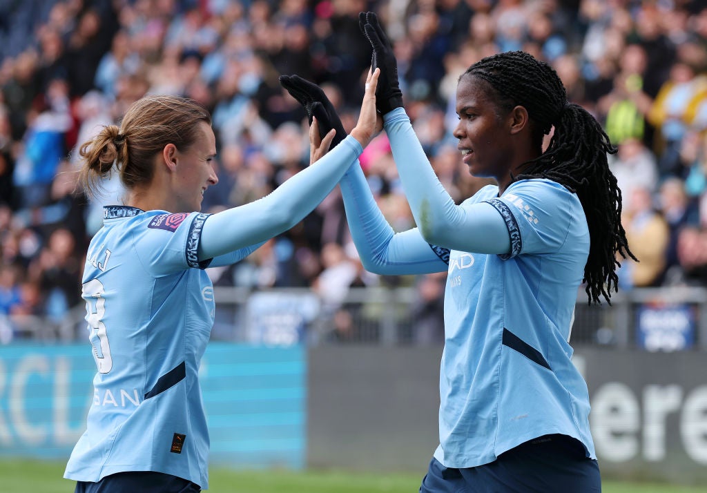 Shaw opened her account for the league season as City beat Brighton