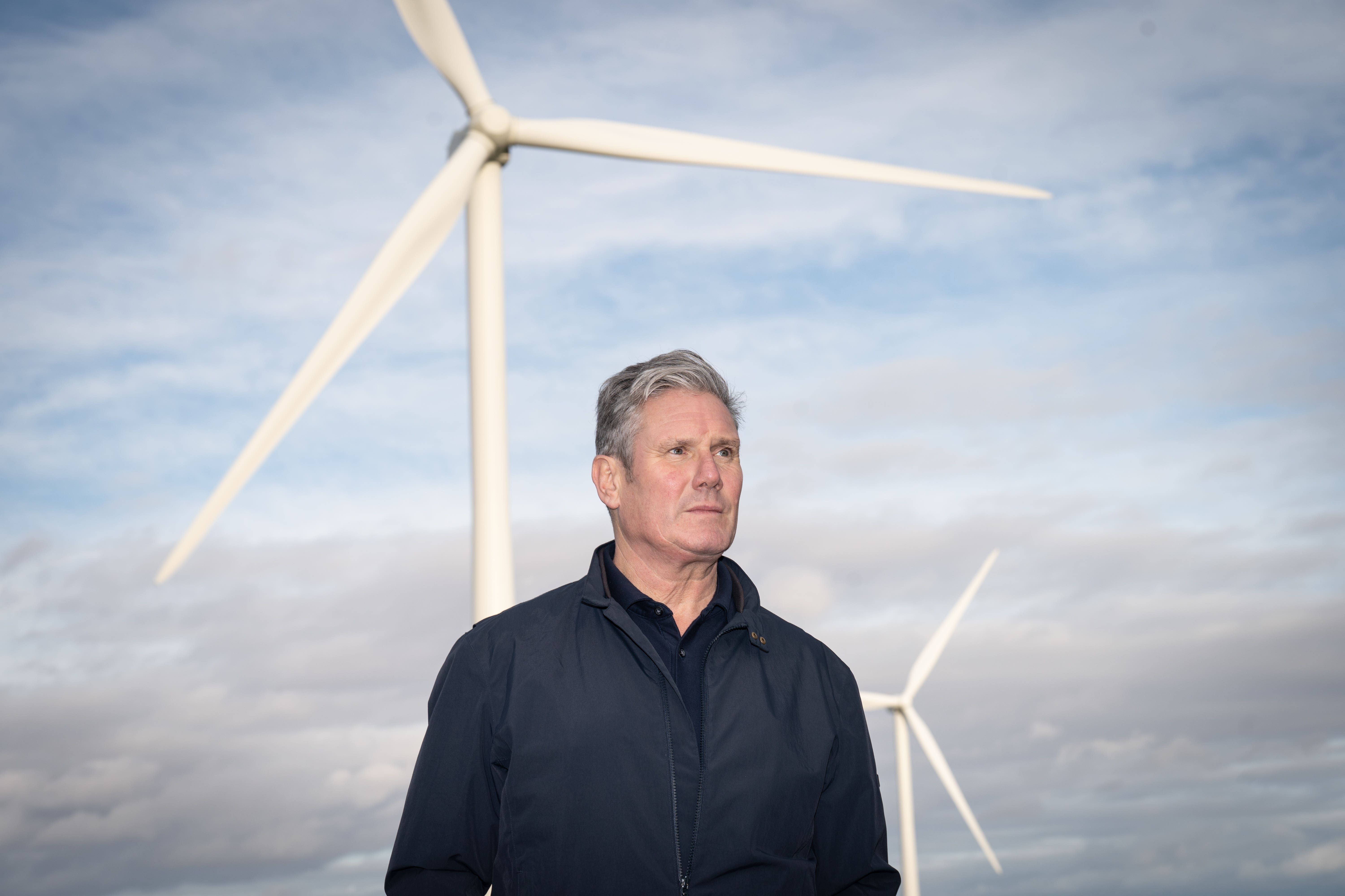 Sir Keir Starmer said pylons were a necessary ‘trade-off’ for cleaner, cheaper energy, with alternatives being too expensive (Stefan Rousseau/PA)