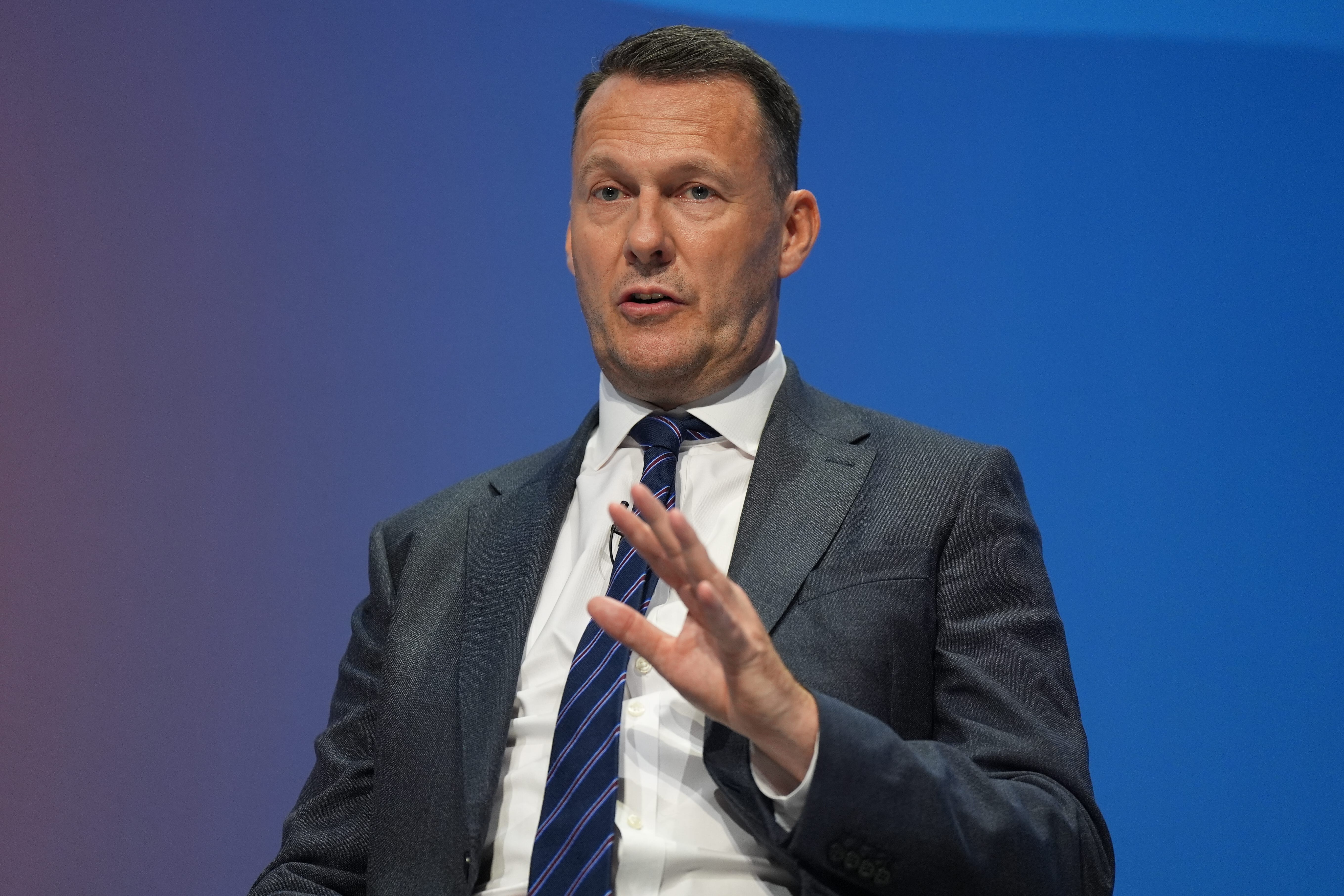 Scottish Conservatives leader Russell Findlay during the Conservative Party Conference at International Convention Centre in Birmingham (Jacob King/PA)