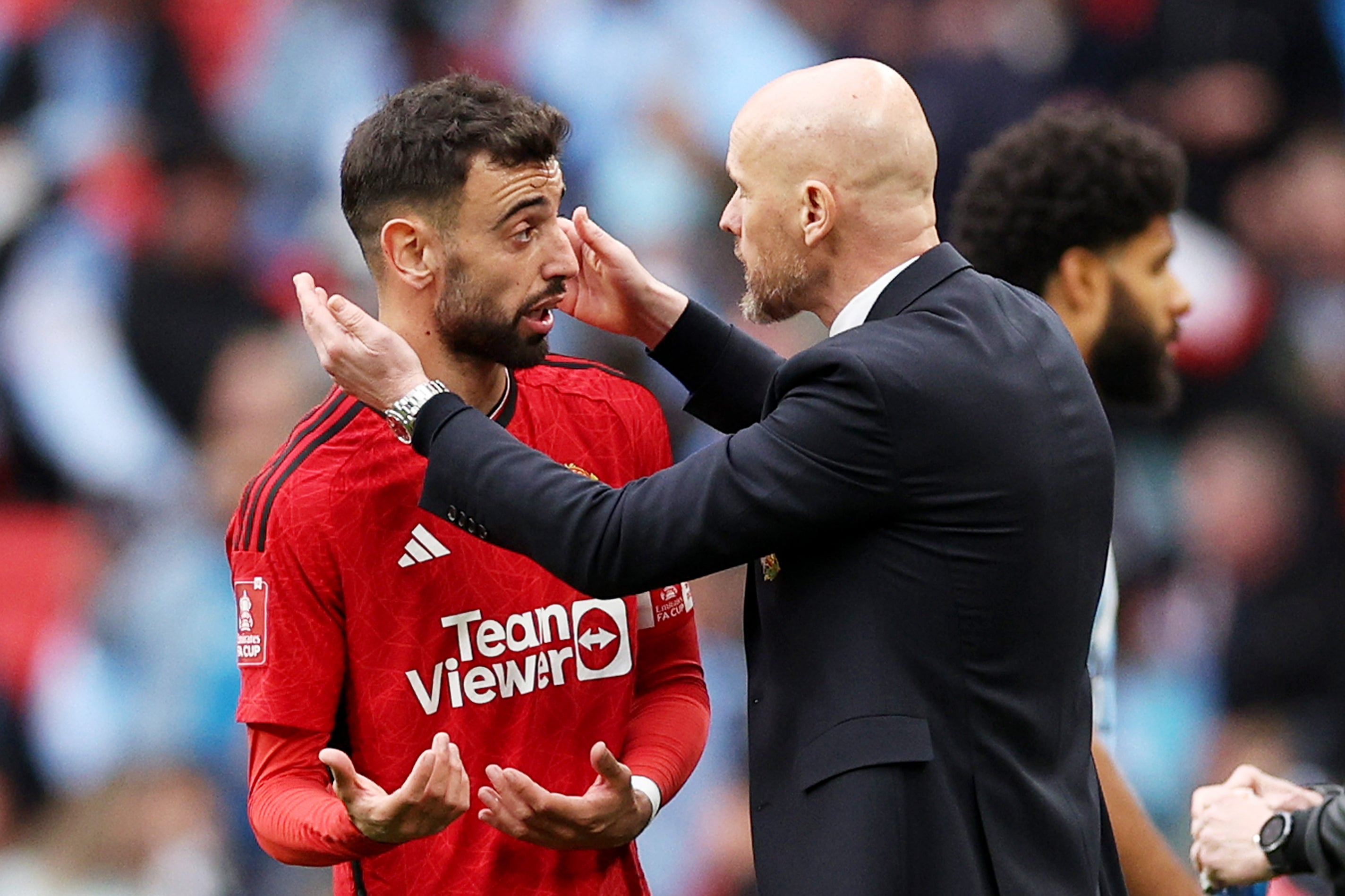 Man Utd captain Bruno Fernandes was sent off during the defeat to Tottenham as Erik ten Hag’s job came under even more pressure