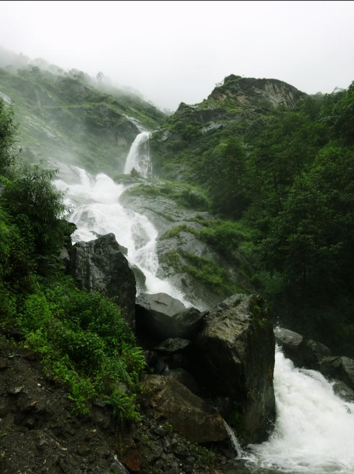 The catchment area of the nearby Bhote Koshi River in the region between Nepal and China