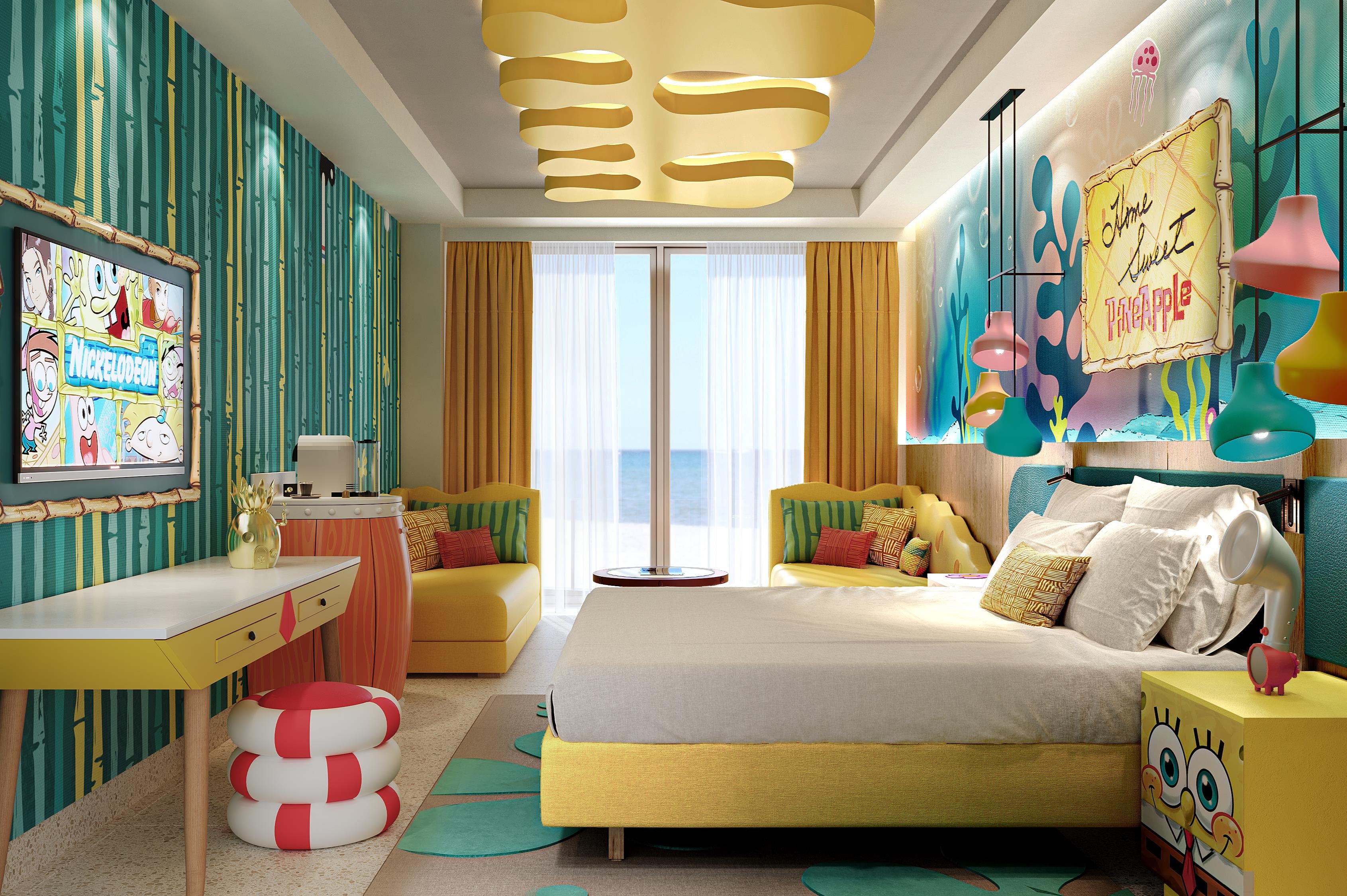 There are five Nickelodeon themes, including SpongeBob, for rooms in the Kingdom Hotel