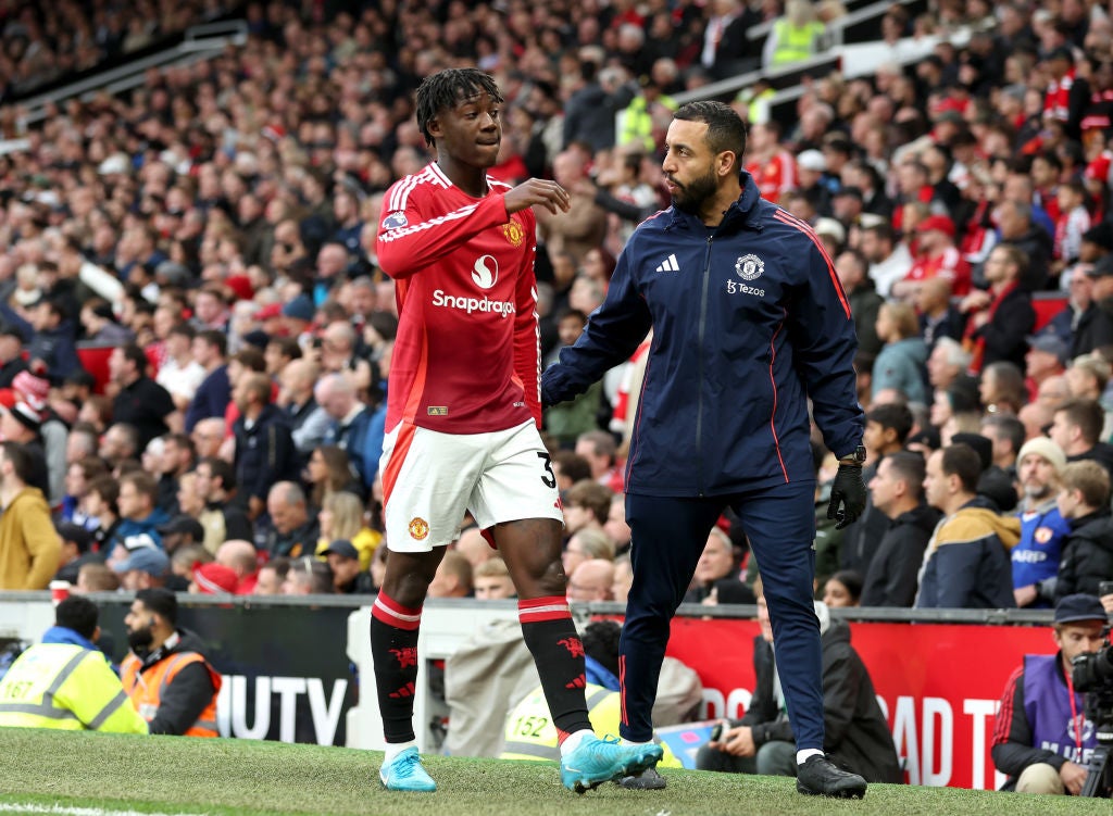 Mainoo limped off during United’s 3-0 loss to Spurs on Sunday