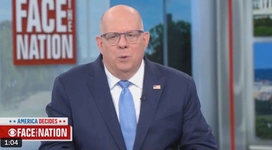 Larry Hogan told CBS Face the Nation Trump hasn’t earned his vote