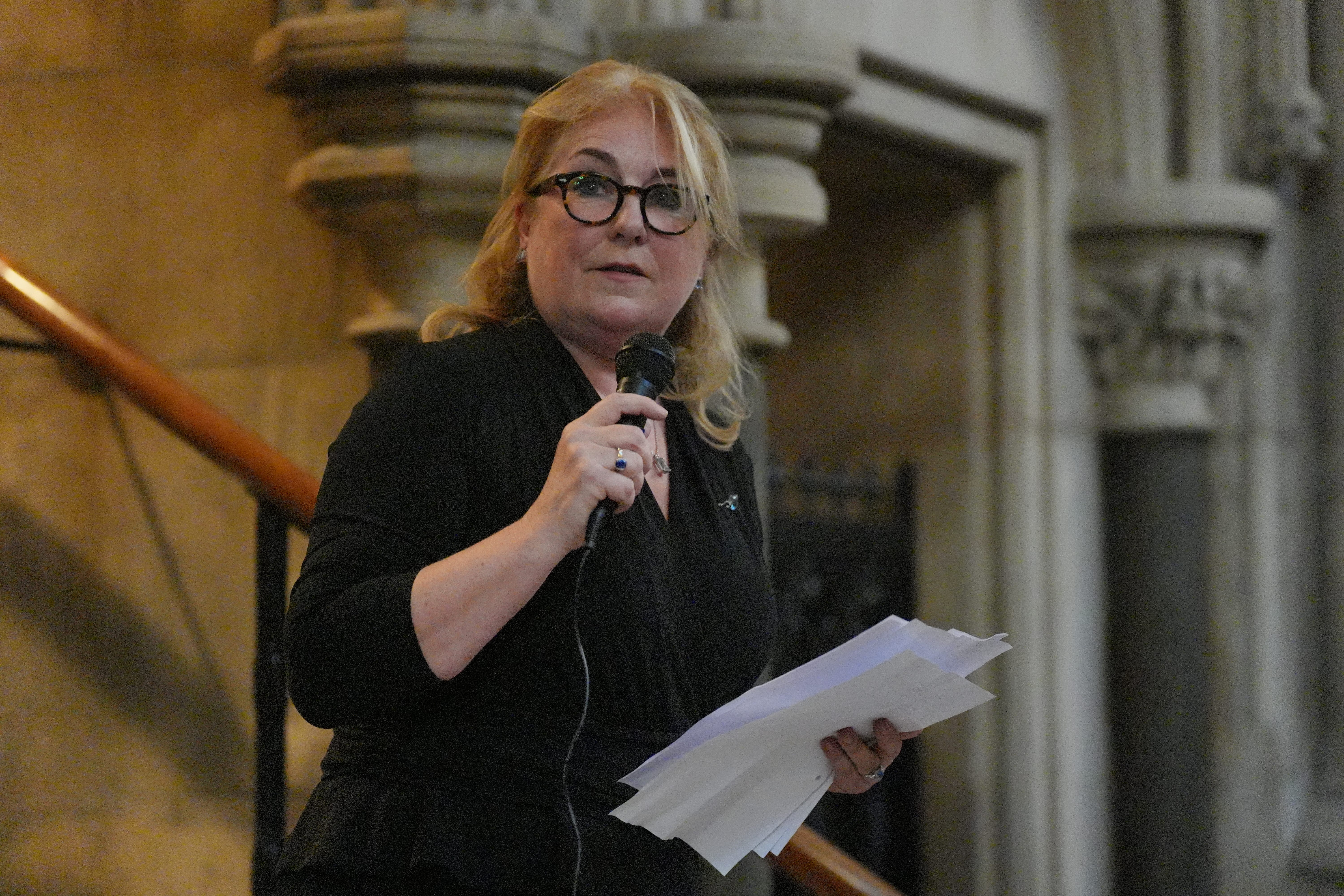 The lady chief justice Baroness Carr speaking at the Royal Courts of Justice