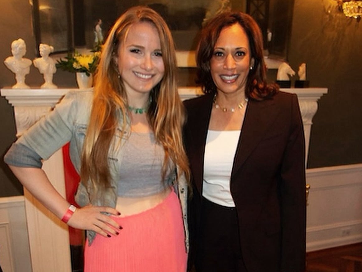 Caroline Giuliani with Kamala Harris, who she endorsed despite her father Rudy Giuliani’s ties to Donald Trump