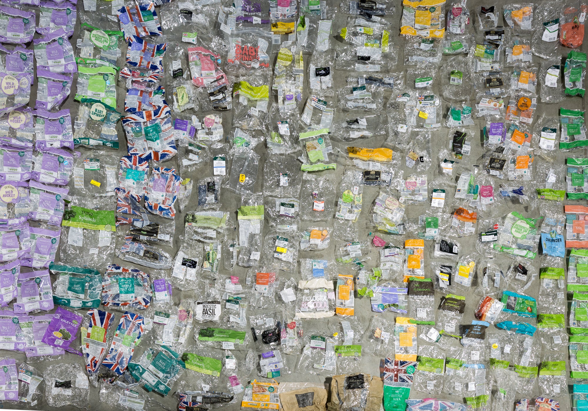 Fruit and vegetable packaging collected by campaigners from Everyday Plastics. (Everyday Plastics)