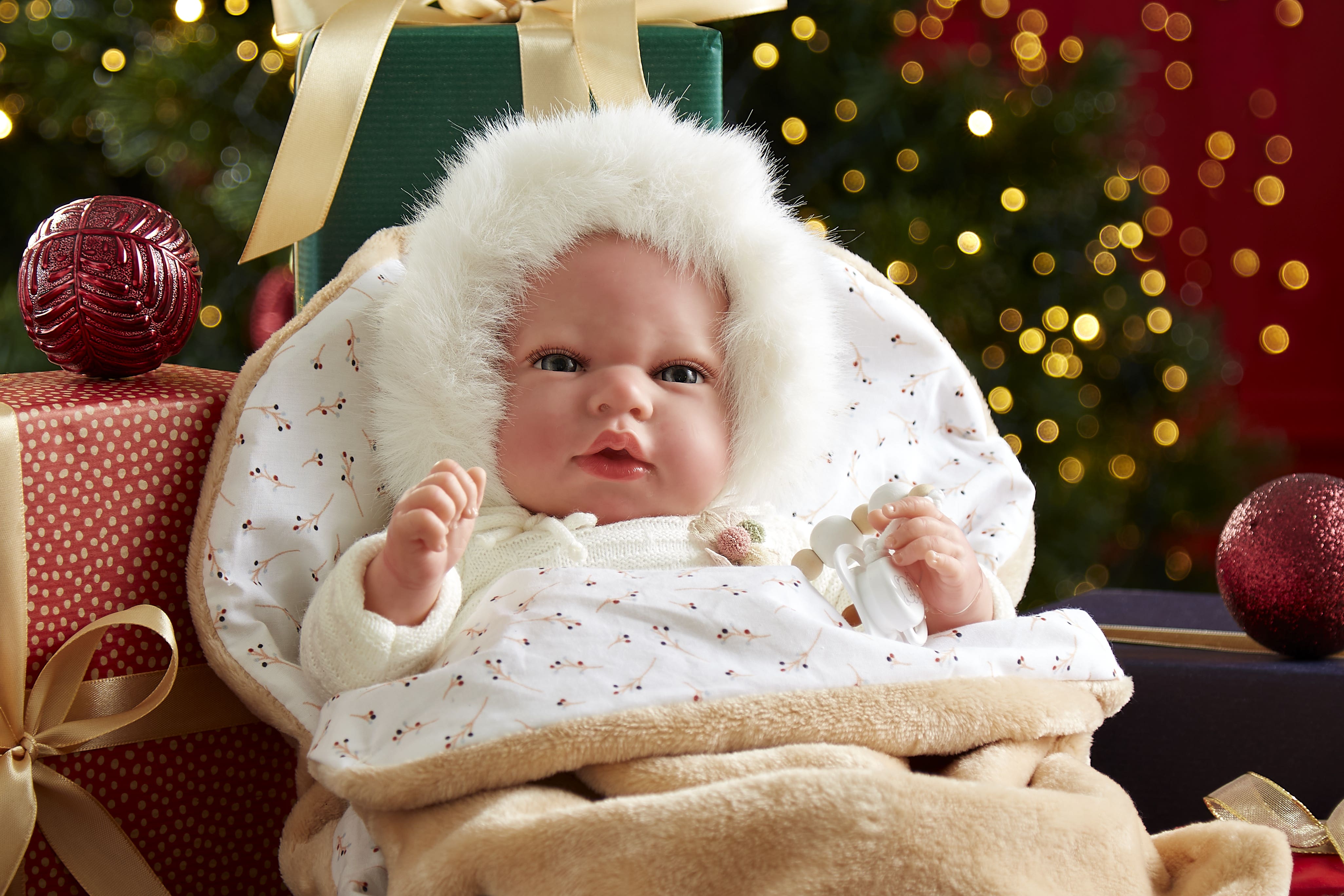 An Arias Alessandra Fur White Bonnet Baby Doll (David Goymer/Hamleys/PA)