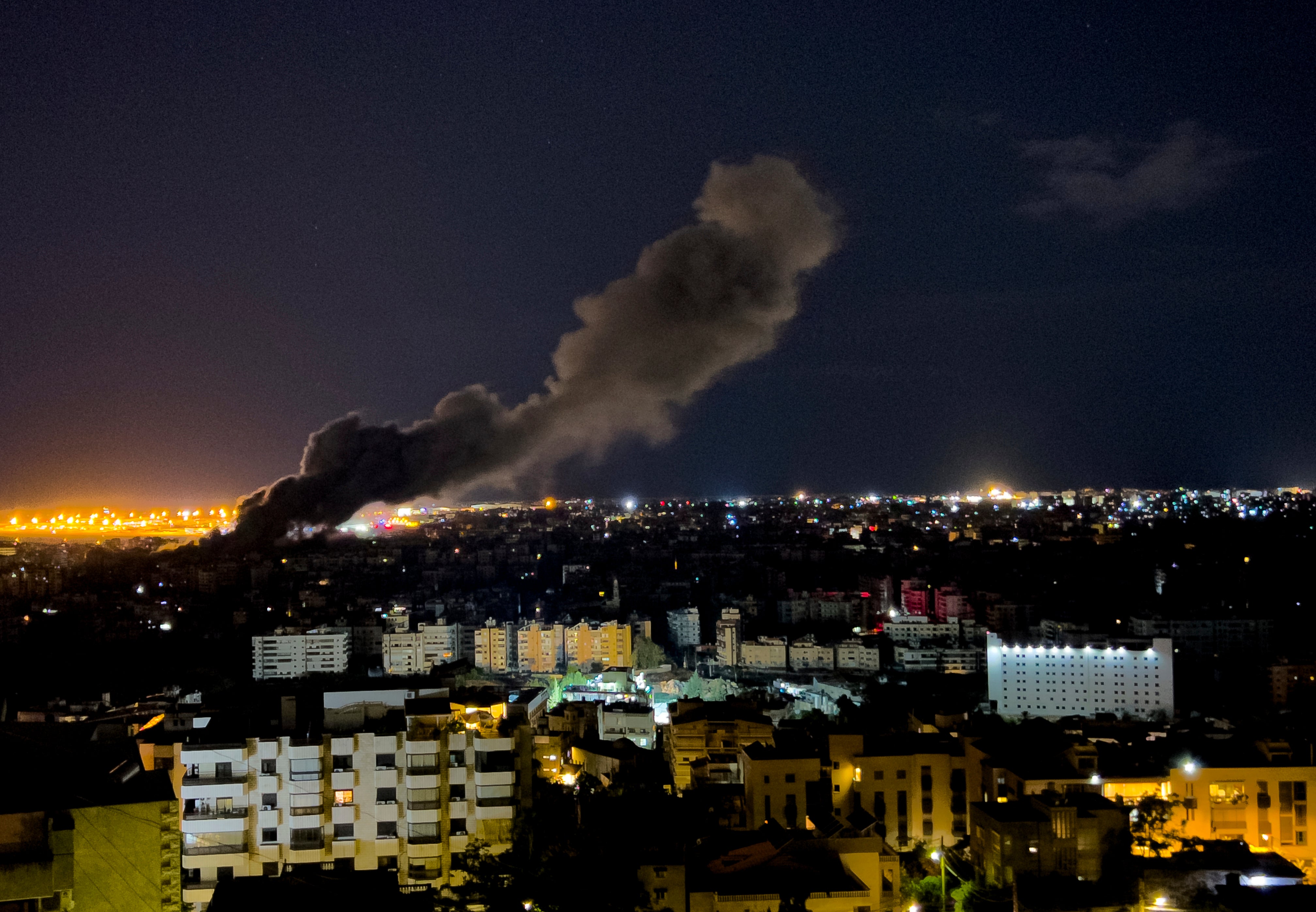 Smoke rises from an attack in Beirut, Lebanon, after Israel invaded in the early hours of Tuesday