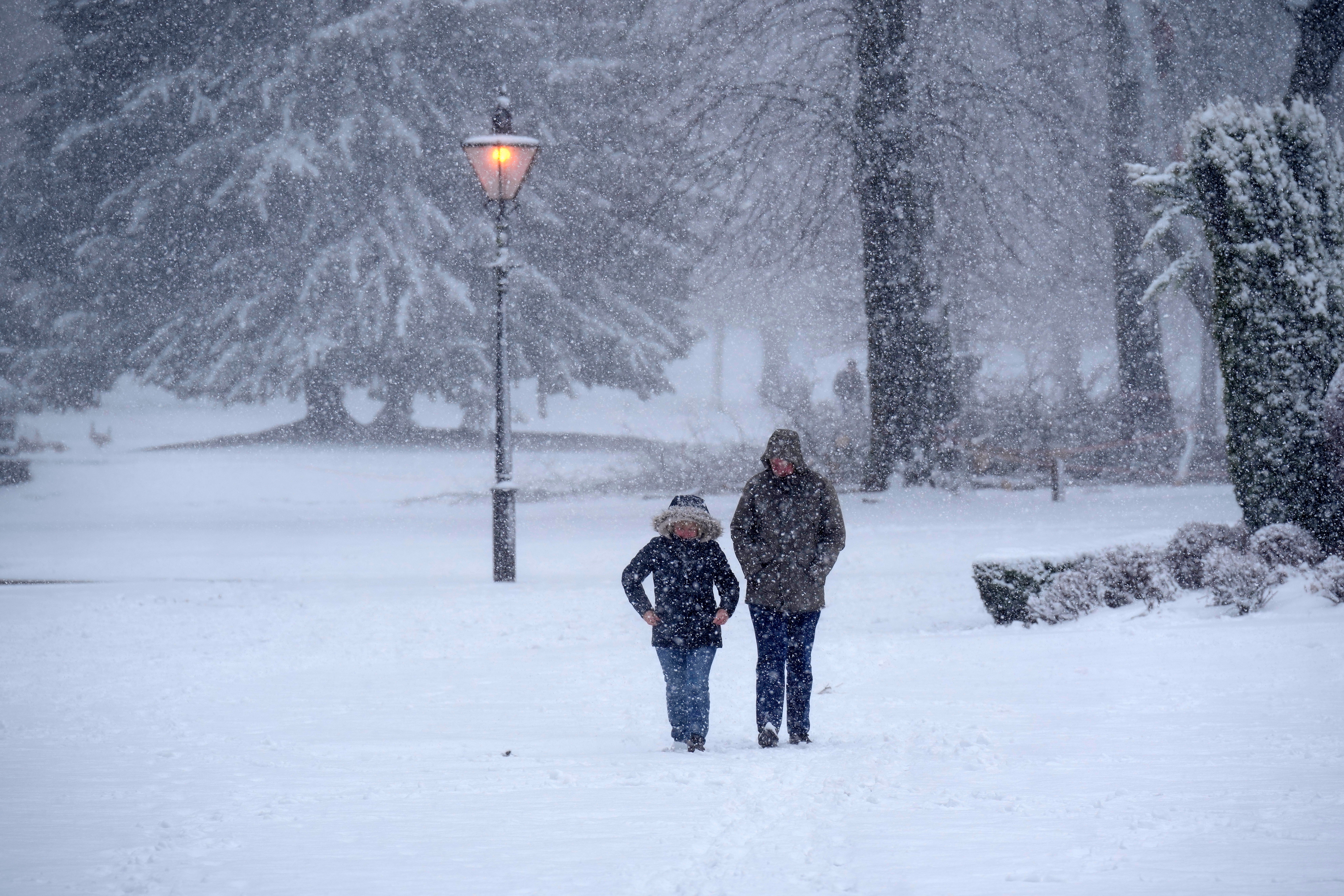 Snow in Buxton in February - the Met Office says the white stuff could return for northern and eastern areas of the UK next week