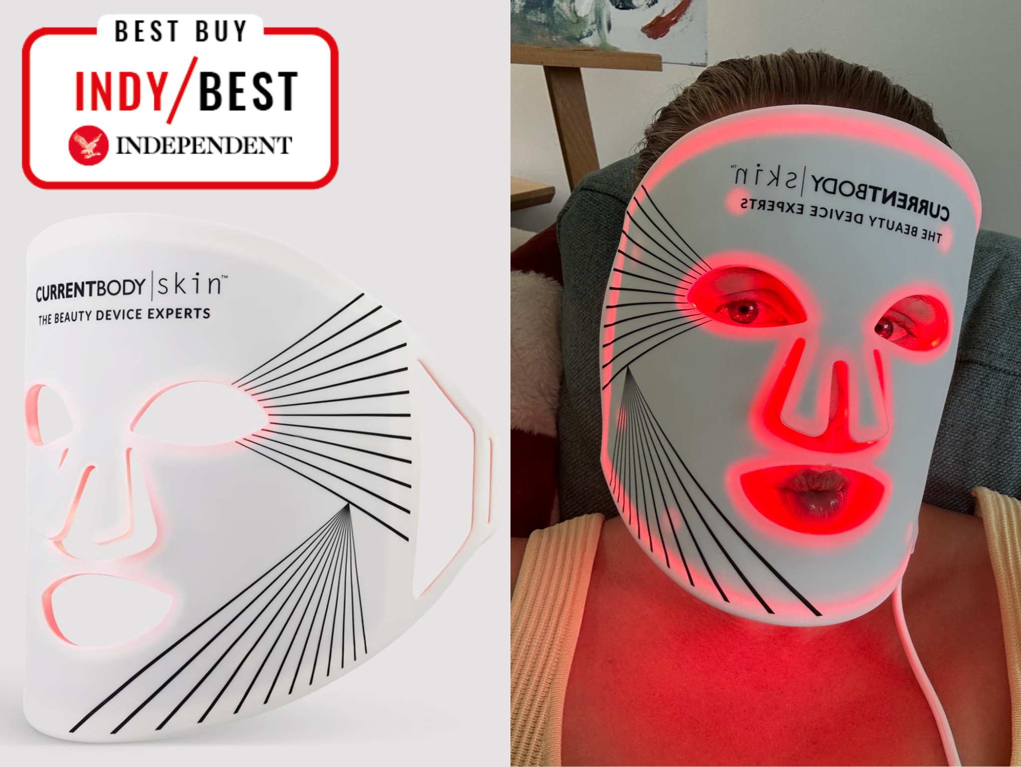 best led face mask currentbody skin led light therapy face mask review indybest