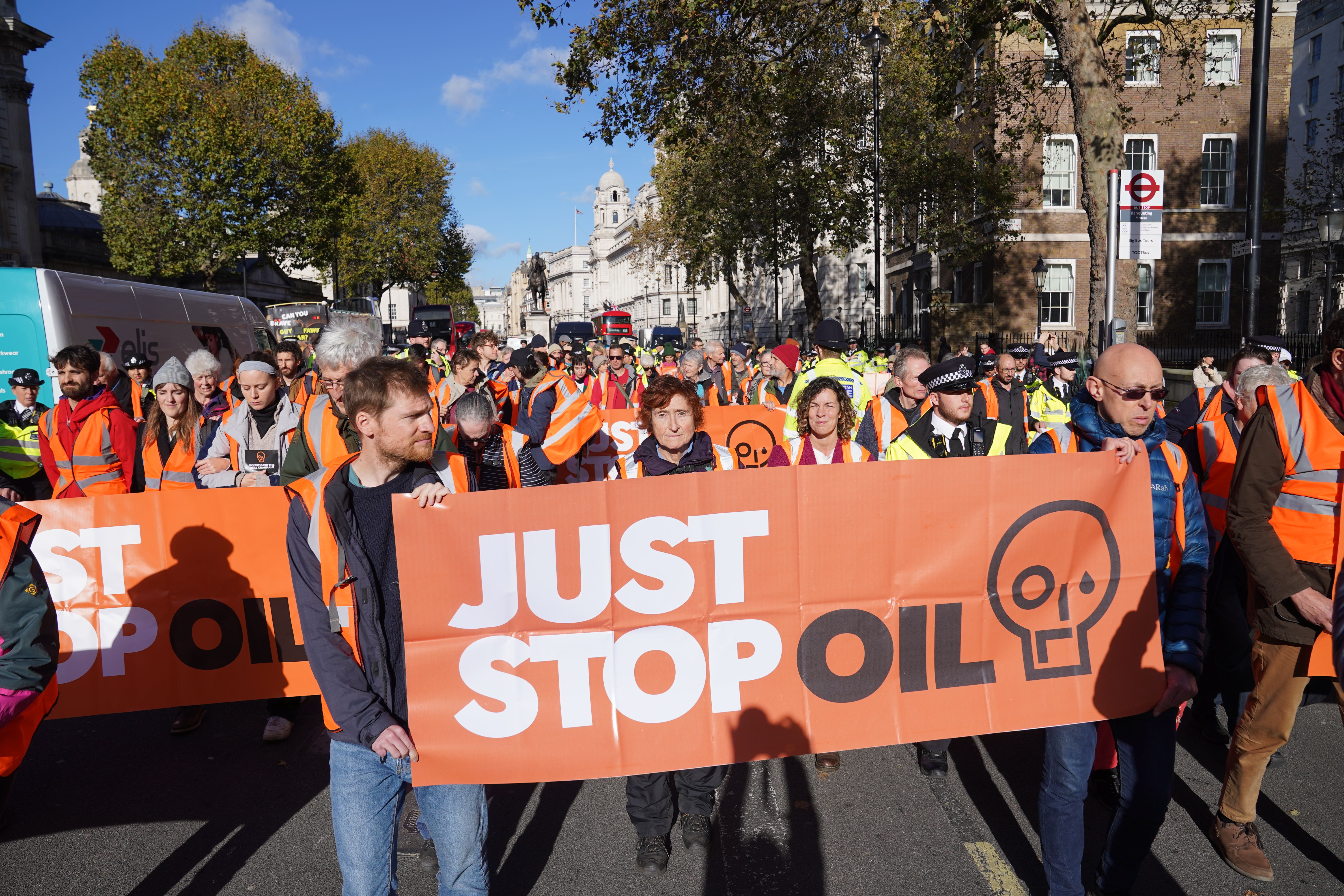 A Just Stop Oil protester shouted ‘Shame on you’ at a judge after she was found guilty along with three other campaigners of taking part in a protest which brought traffic in Whitehall in central London to a standstill in November 2023 (Lucy North/PA)