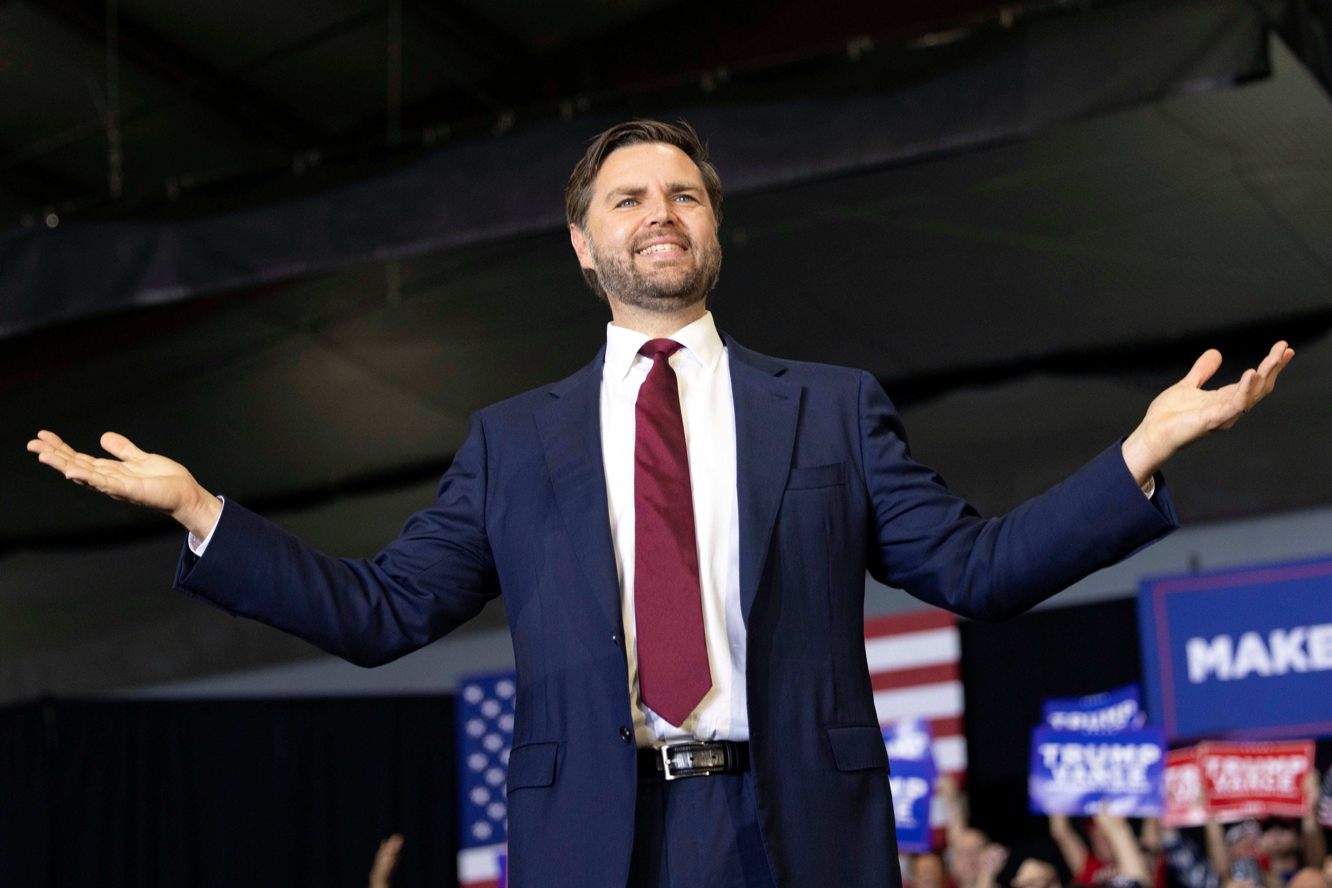 JD Vance at a Newtown, Pennsylvania, rally just three days out from the VP debate