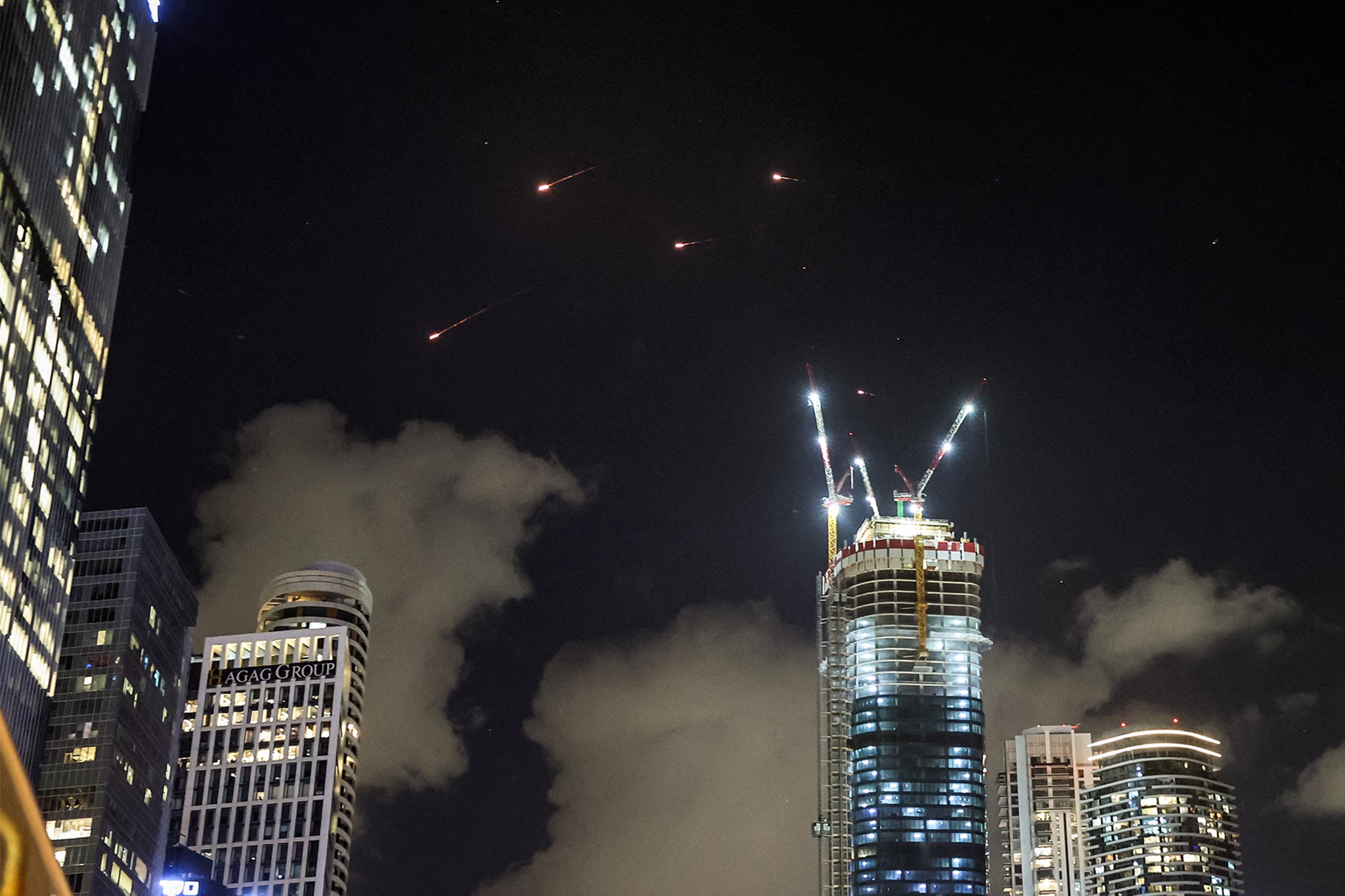 Missiles above Tel Aviv on Tuesday evening