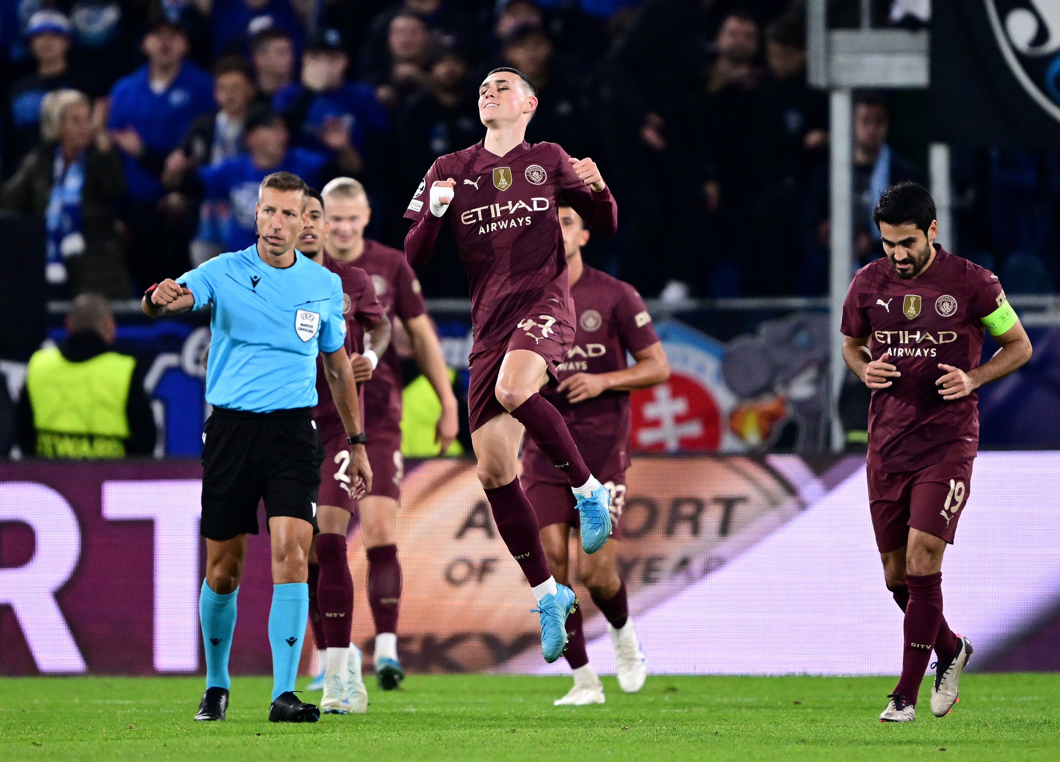 Phil Foden doubled Manchester City’s lead in Slovakia